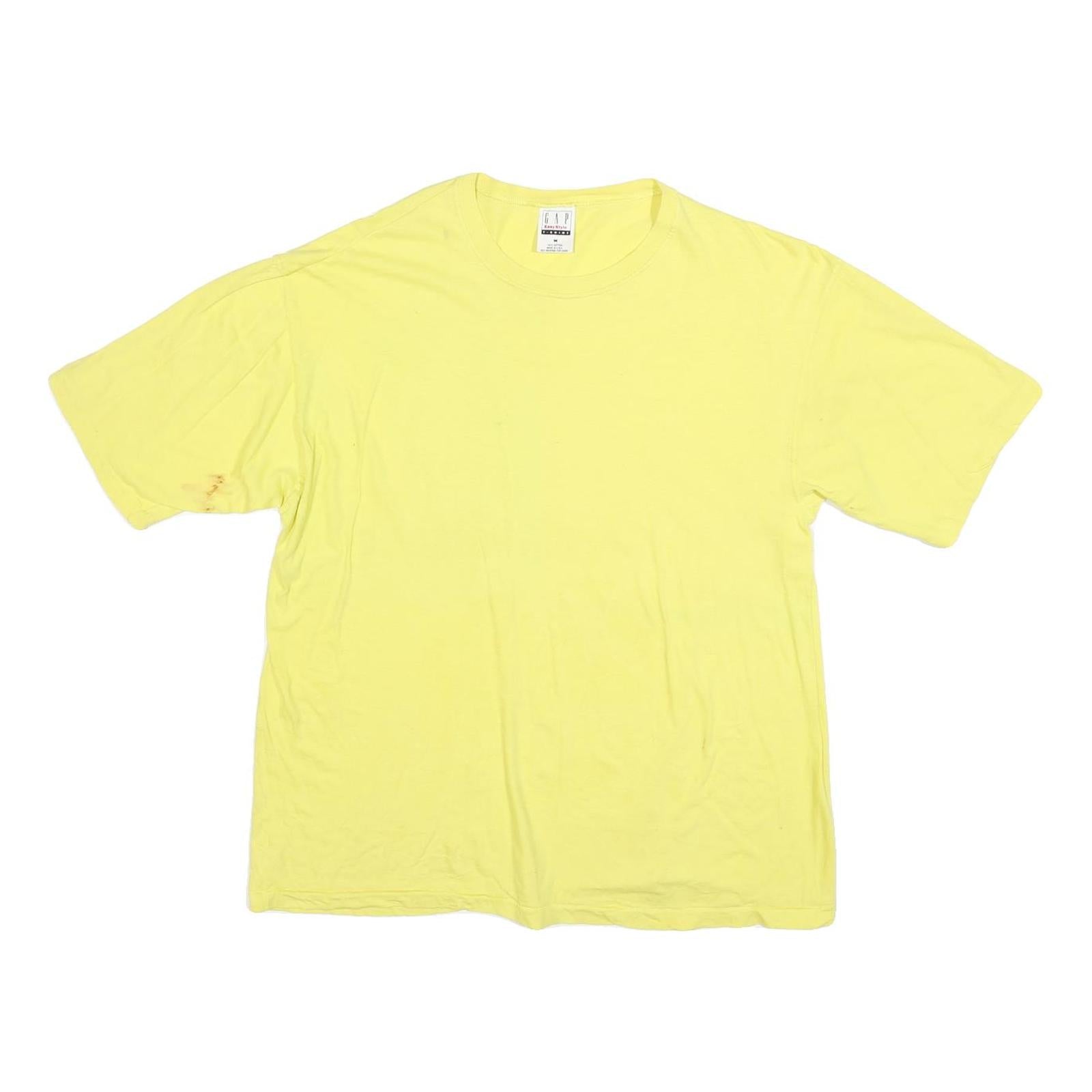 GAP Mens Yellow Plain T-Shirt M Short Sleeve Crew Neck Casual Cotton Blend Refurbished - N/A refurbished available on Cerqular