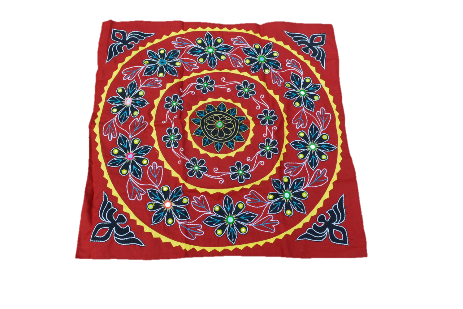 Mandala Upcycled Wall Hanging Home Decor Boho Tapestry | Color: Red & Black Refurbished - N/A refurbished available on Cerqular