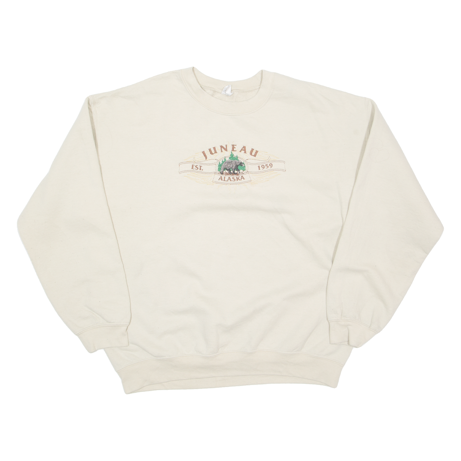 GILDAN Alaska Womens Sweatshirt Cream USA M Refurbished - N/A refurbished available on Cerqular