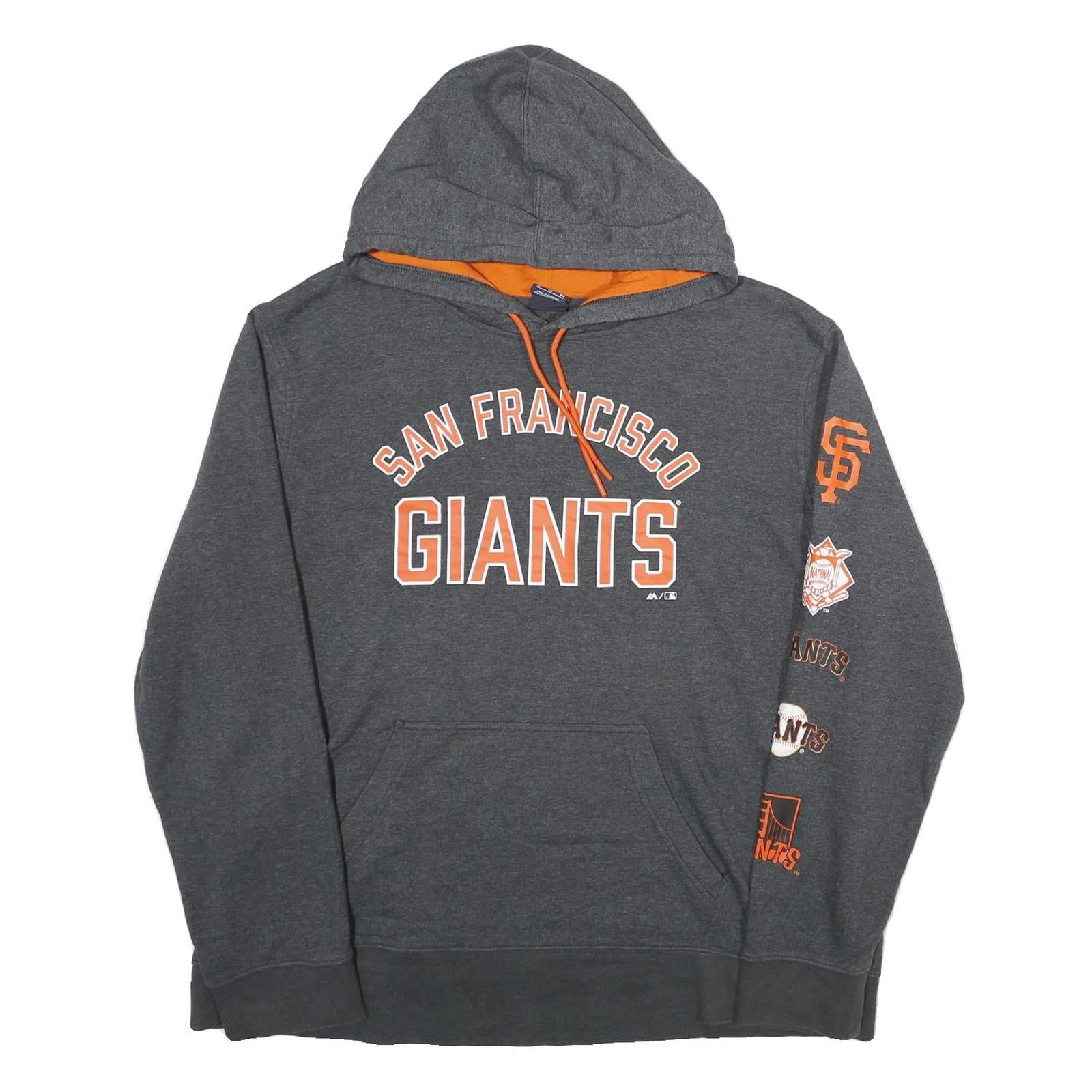 MAJESTIC Mens Grey San Francisco Giants Hoodie XL Cotton Blend Pullover Refurbished - N/A refurbished available on Cerqular