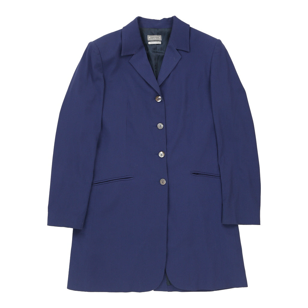 Fendissime Blazer - Medium Blue Polyester Blend Refurbished - Thrifted (note: this is a term often used to describe second- refurbished available on Cerqular