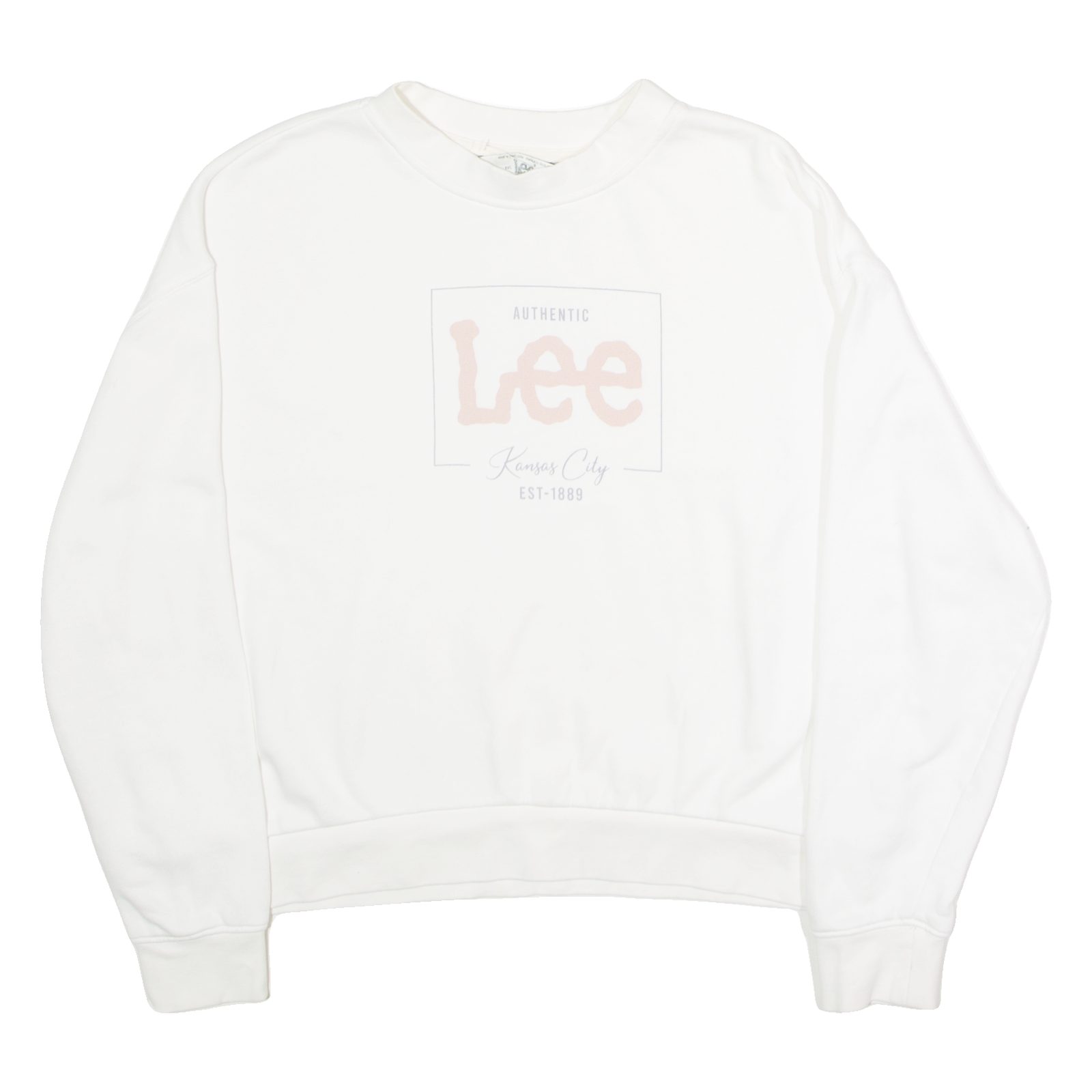 LEE Relaxed Fit Womens Sweatshirt White Crew Neck S Refurbished - N/A refurbished available on Cerqular