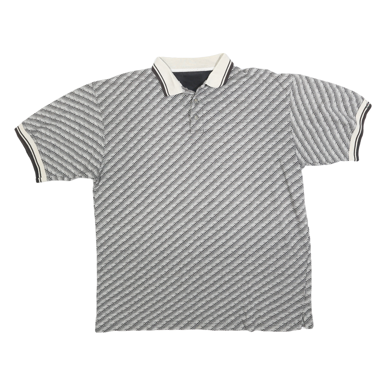 Buy Mens Grey & Black Striped Polo Shirt XL Cotton Blend Short Sleeve Basic Refurbished - $15.59 Mens Grey & Black Striped Polo Shirt XL Cotton Blend Short Sleeve Basic Refurbished - N/A refurbished available on Cerqular