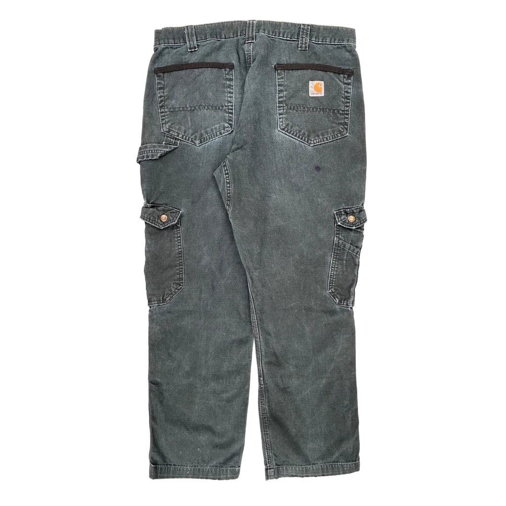 Carhartt Carpenter Trousers - 36W 30L Black Cotton Refurbished - Thrifted (note: this is a term often used to describe second- refurbished available on Cerqular