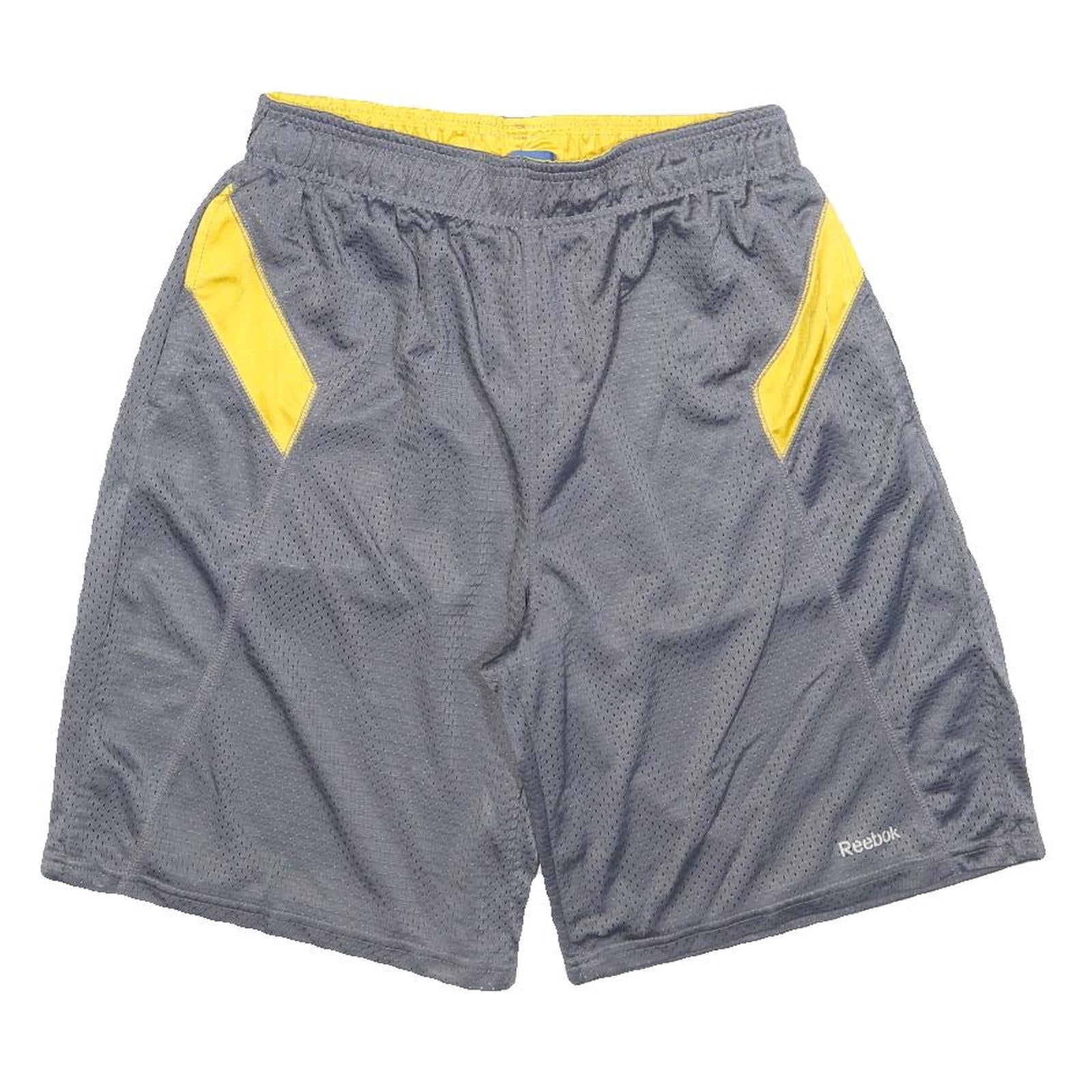 REEBOK Mens Shorts Grey & Yellow Sports Casual M W30 Mesh Gym Activewear Refurbished - N/A refurbished available on Cerqular