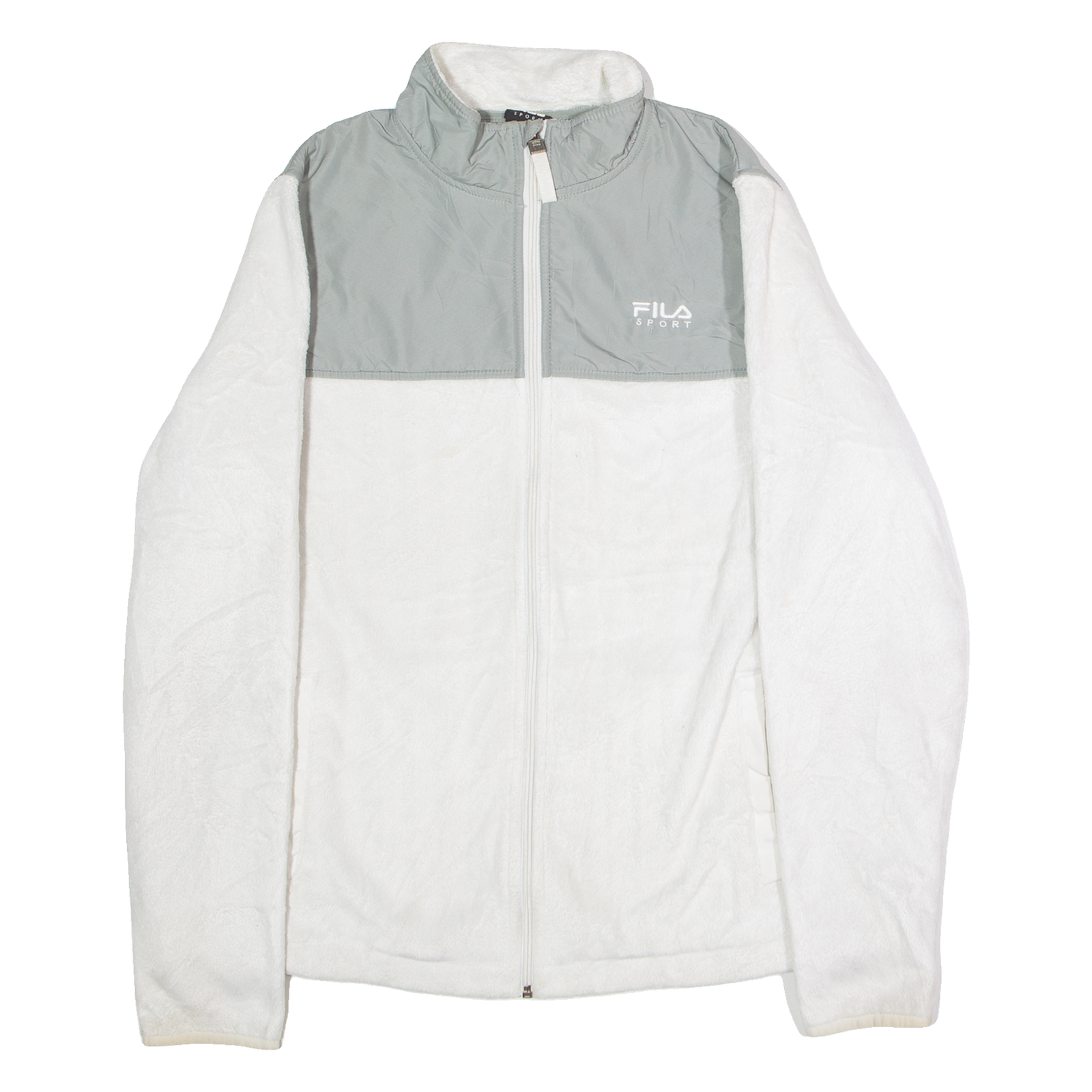 FILA Mens Fleece Jacket White Colourblock M Refurbished - N/A refurbished available on Cerqular