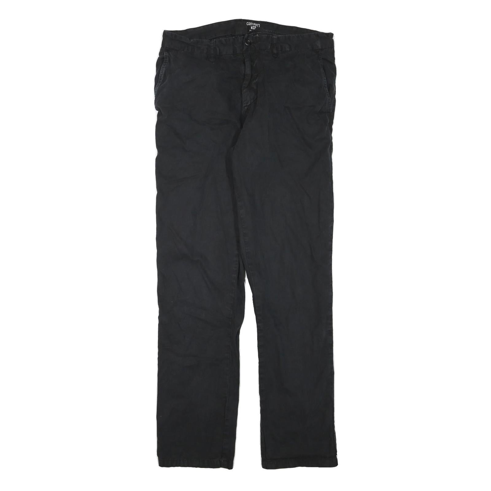 CARHARTT Mens Cotton Blend Black Regular Straight Trousers W31 L32 Workwear Refurbished - N/A refurbished available on Cerqular