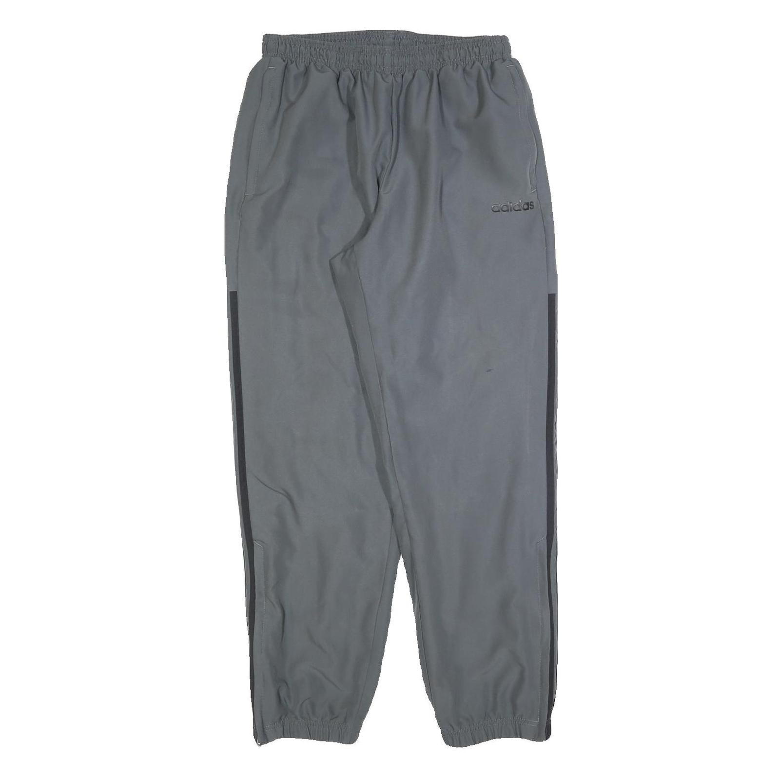 ADIDAS Mens Joggers Grey & Black Slim Tapered L W30 L30 Polyester Casual Wear Refurbished - N/A refurbished available on Cerqular