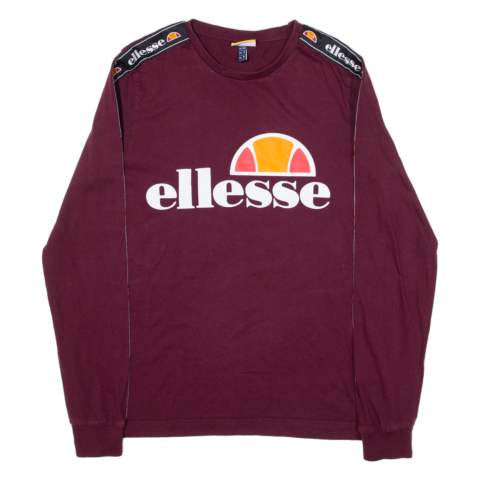 ELLESSE Womens T-Shirt Maroon Long Sleeve UK 8 Refurbished - N/A refurbished available on Cerqular