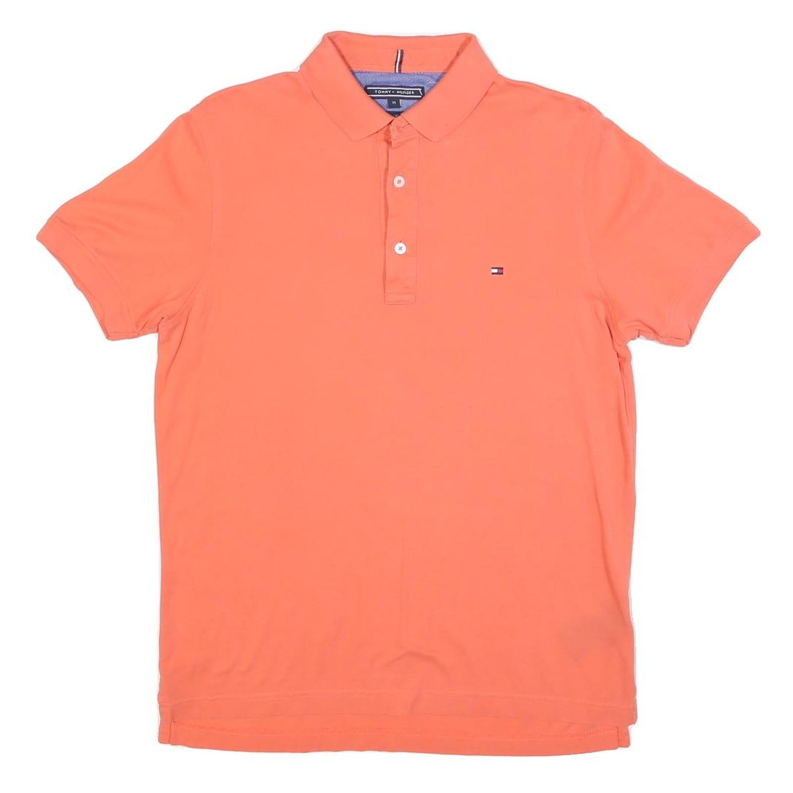 TOMMY HILFIGER Mens Orange Polo Shirt Short Sleeve M Cotton Blend Casual Refurbished - N/A refurbished available on Cerqular