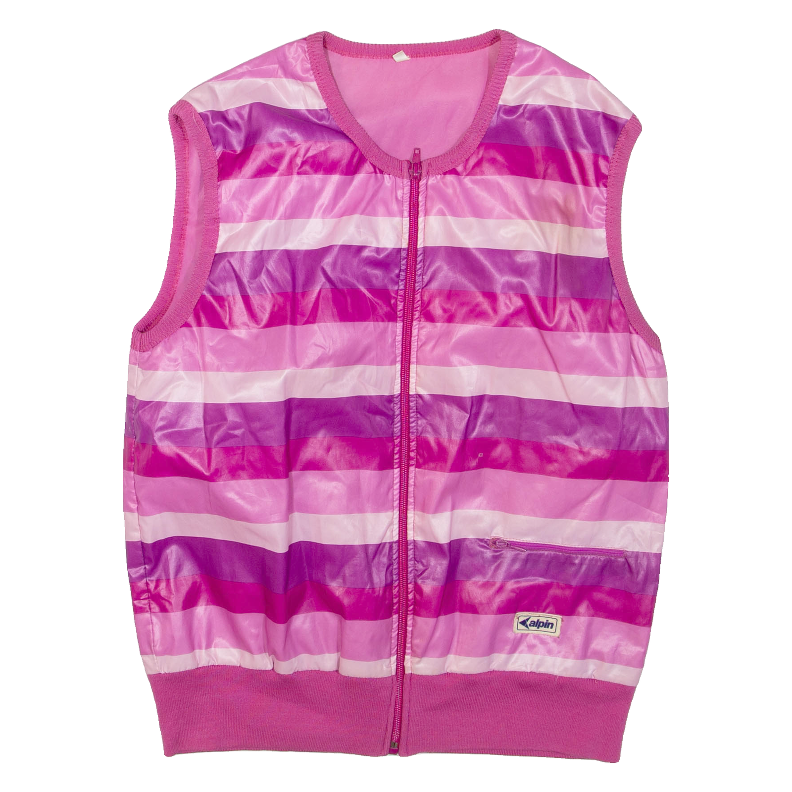 ALPIN Womens Gilet Pink Striped M Refurbished - N/A refurbished available on Cerqular