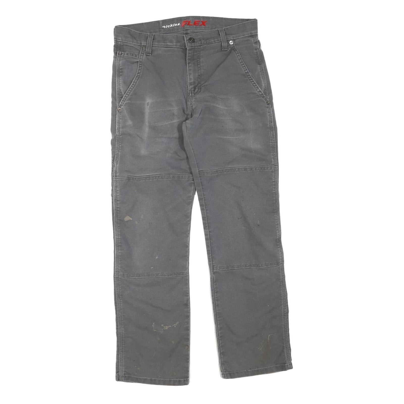 DICKIES Mens Grey Cotton Blend Regular Straight Trousers W30 L30 Workwear Refurbished - N/A refurbished available on Cerqular