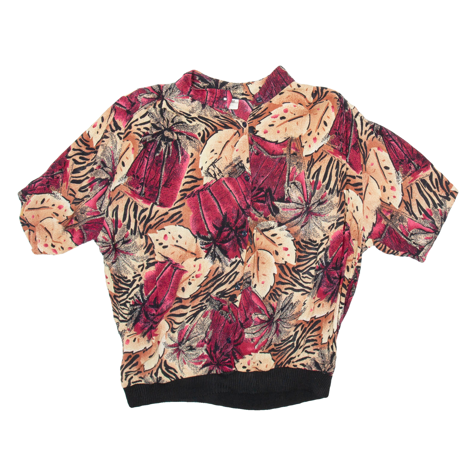 CHARLES JOGLE Womens Printed Blouse Beige Collared Crazy Pattern M Refurbished - N/A refurbished available on Cerqular