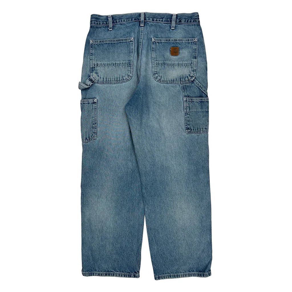 Carhartt Carpenter Jeans - 32W 32L Blue Cotton Refurbished - Thrifted (note: this is a term often used to describe second- refurbished available on Cerqular