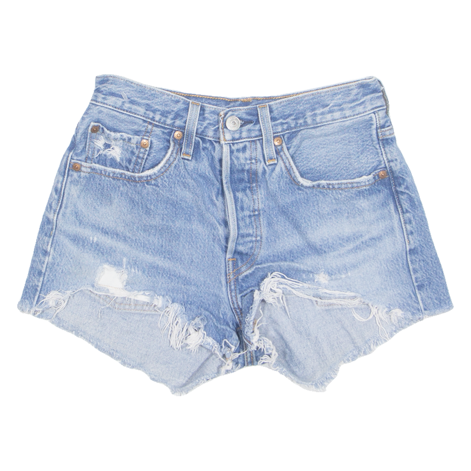 LEVI'S Cut Off 501 Premium E Womens Denim Shorts Blue Relaxed XS W26 Refurbished - N/A refurbished available on Cerqular