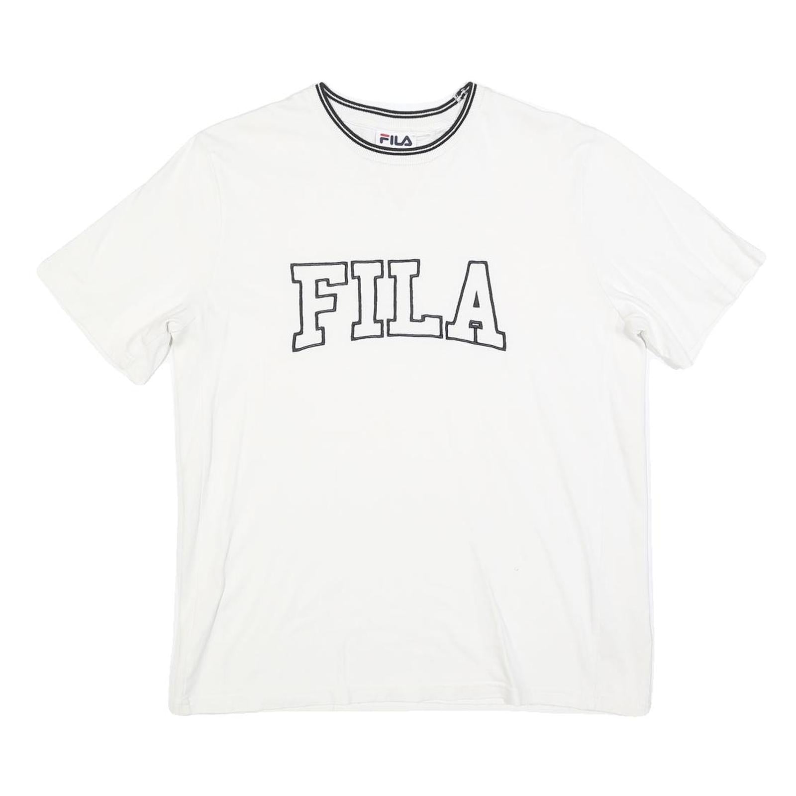 FILA Womens White Graphic T-Shirt S Short Sleeve Crew Neck Cotton Blend Refurbished - N/A refurbished available on Cerqular
