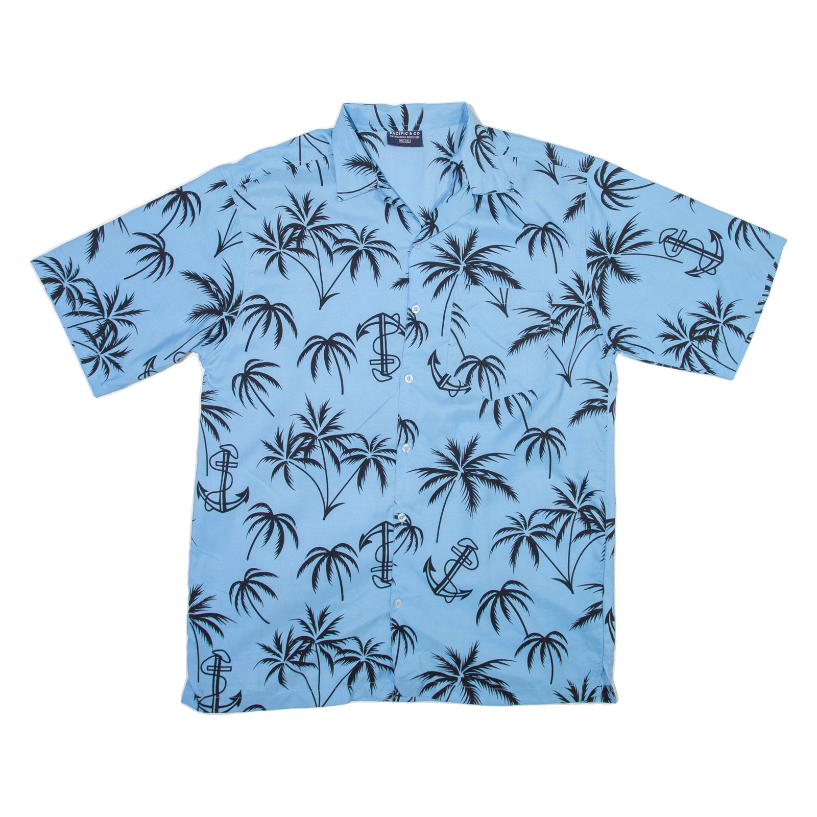 PACIFIC AND CO Mens Hawaiian Shirt Blue Floral M Refurbished - N/A refurbished available on Cerqular