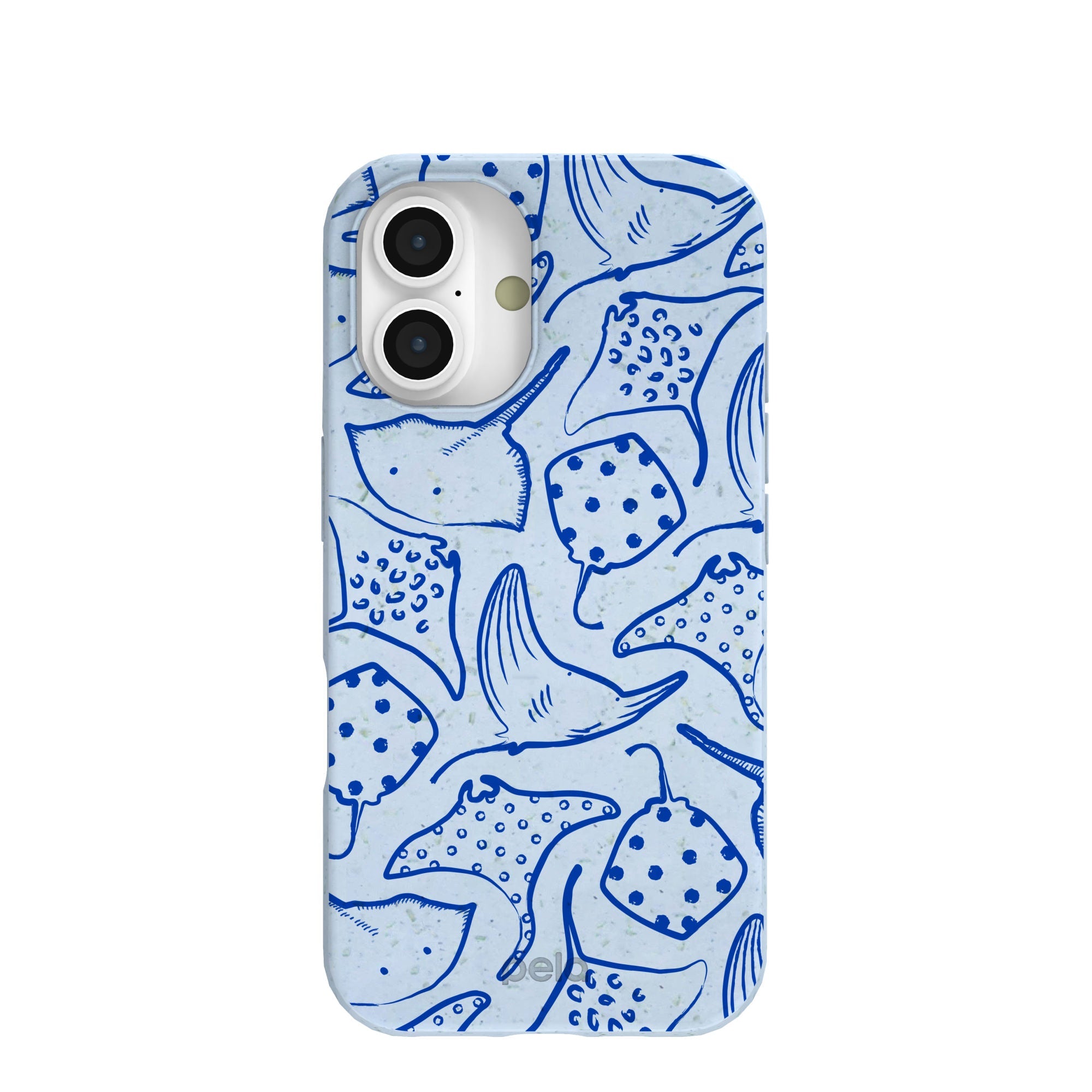 Powder Blue Stingray Fever iPhone 16 Case Refurbished - Pela Case refurbished available on Cerqular