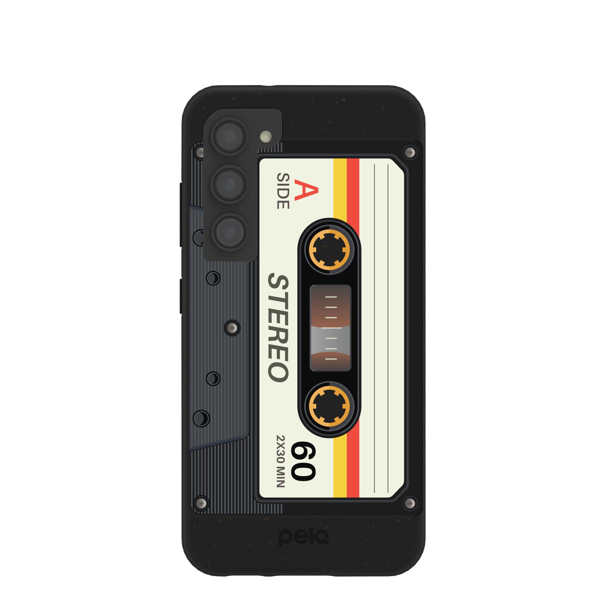 Black Cassette Samsung Galaxy S23 Case Refurbished - Pela Case refurbished available on Cerqular