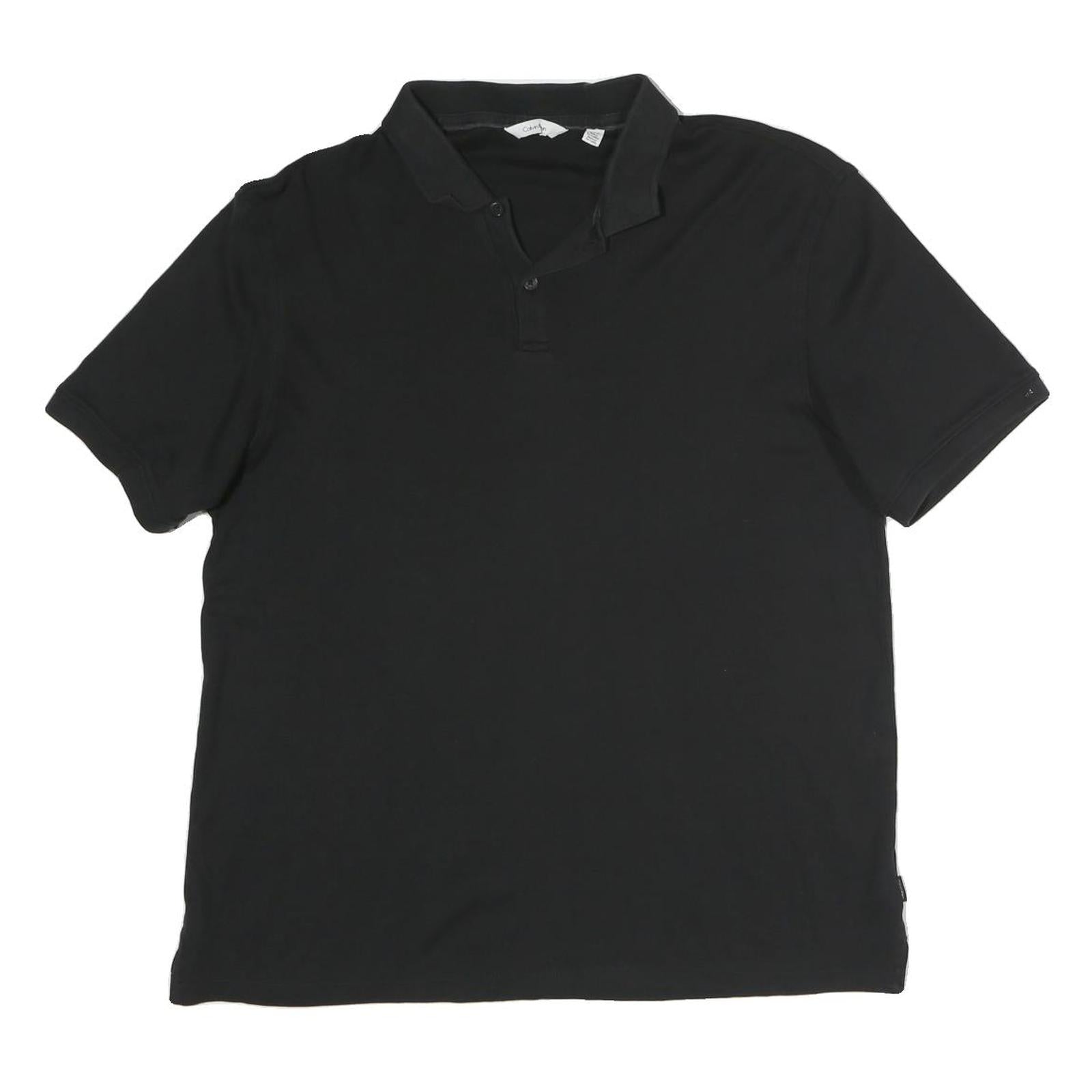 CALVIN KLEIN Mens Black Polo Shirt Cotton Short Sleeve M Classic Basic Refurbished - N/A refurbished available on Cerqular