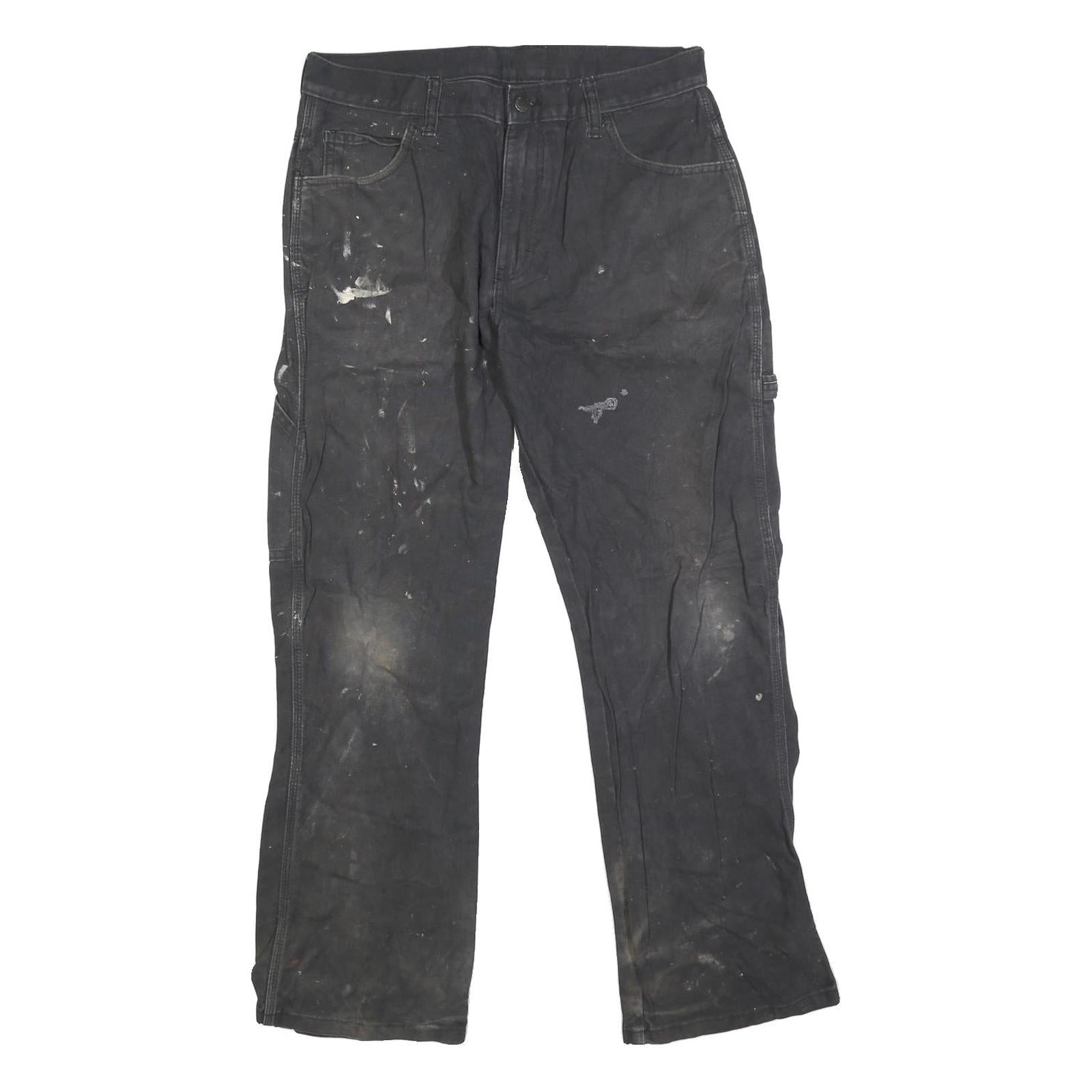 DICKIES Mens Cotton Blend Black Regular Straight Trousers W34 L29 Workwear Zip Refurbished - N/A refurbished available on Cerqular