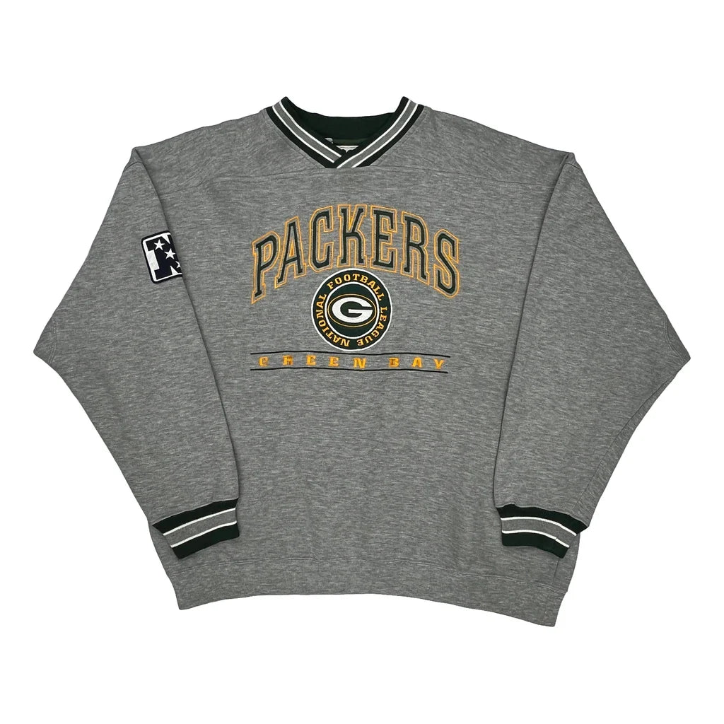 Green Bay Packers Lee Sport Nfl Sweatshirt - XL Grey Cotton Refurbished - Thrifted (note: this is a term often used to describe second- refurbished available on Cerqular