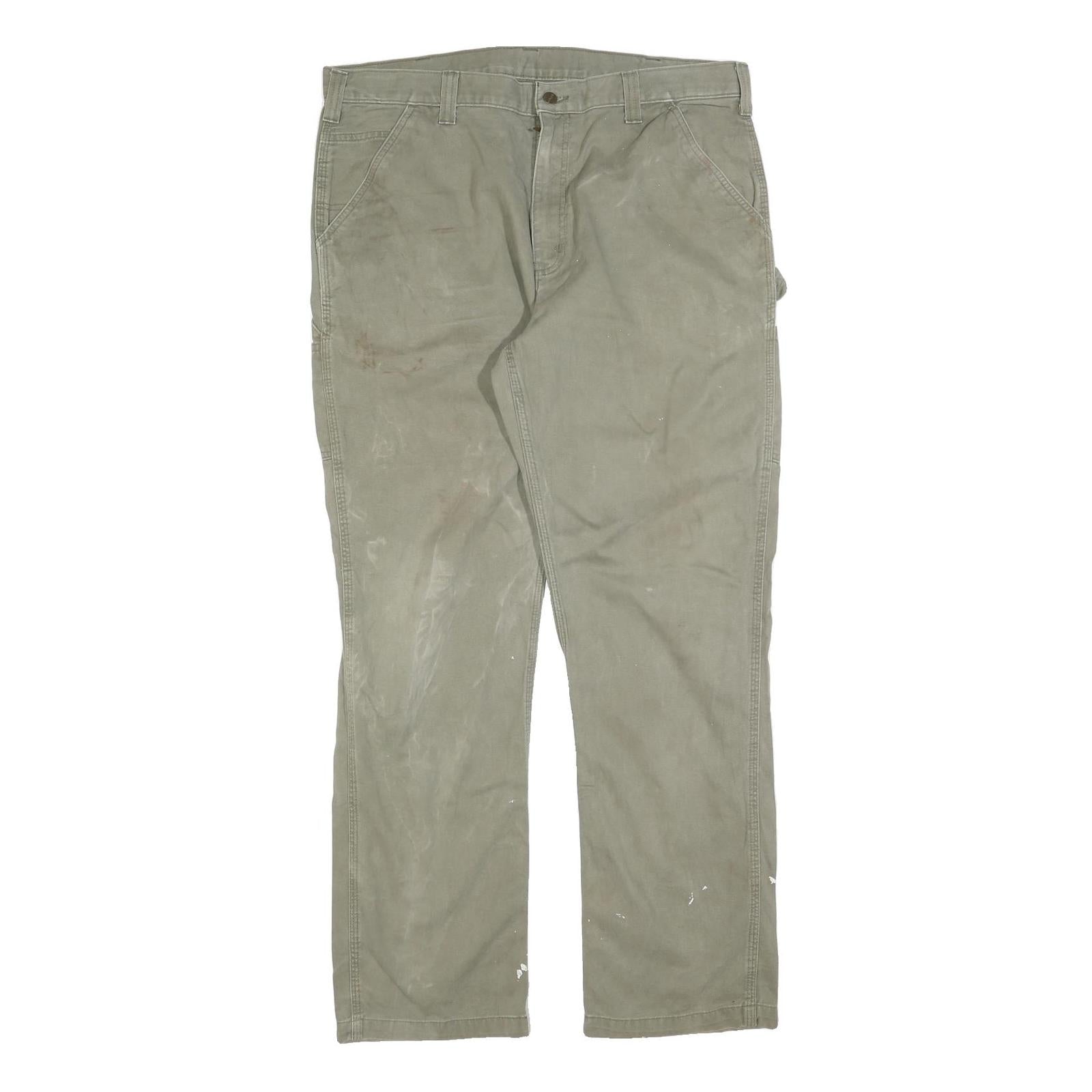 CARHARTT Mens Cotton Blend Fawn Regular Straight Trousers W40 L34 Workwear Refurbished - N/A refurbished available on Cerqular