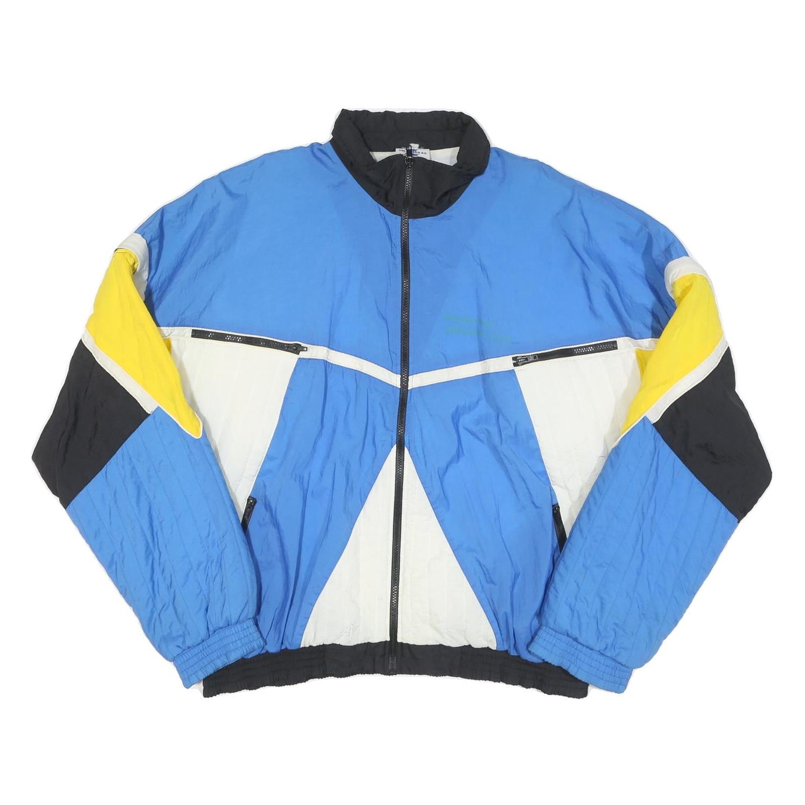 ZOLLINGER Mens Blue Yellow Black White Colourblock Zip Jacket 3XL Polyester Refurbished - N/A refurbished available on Cerqular
