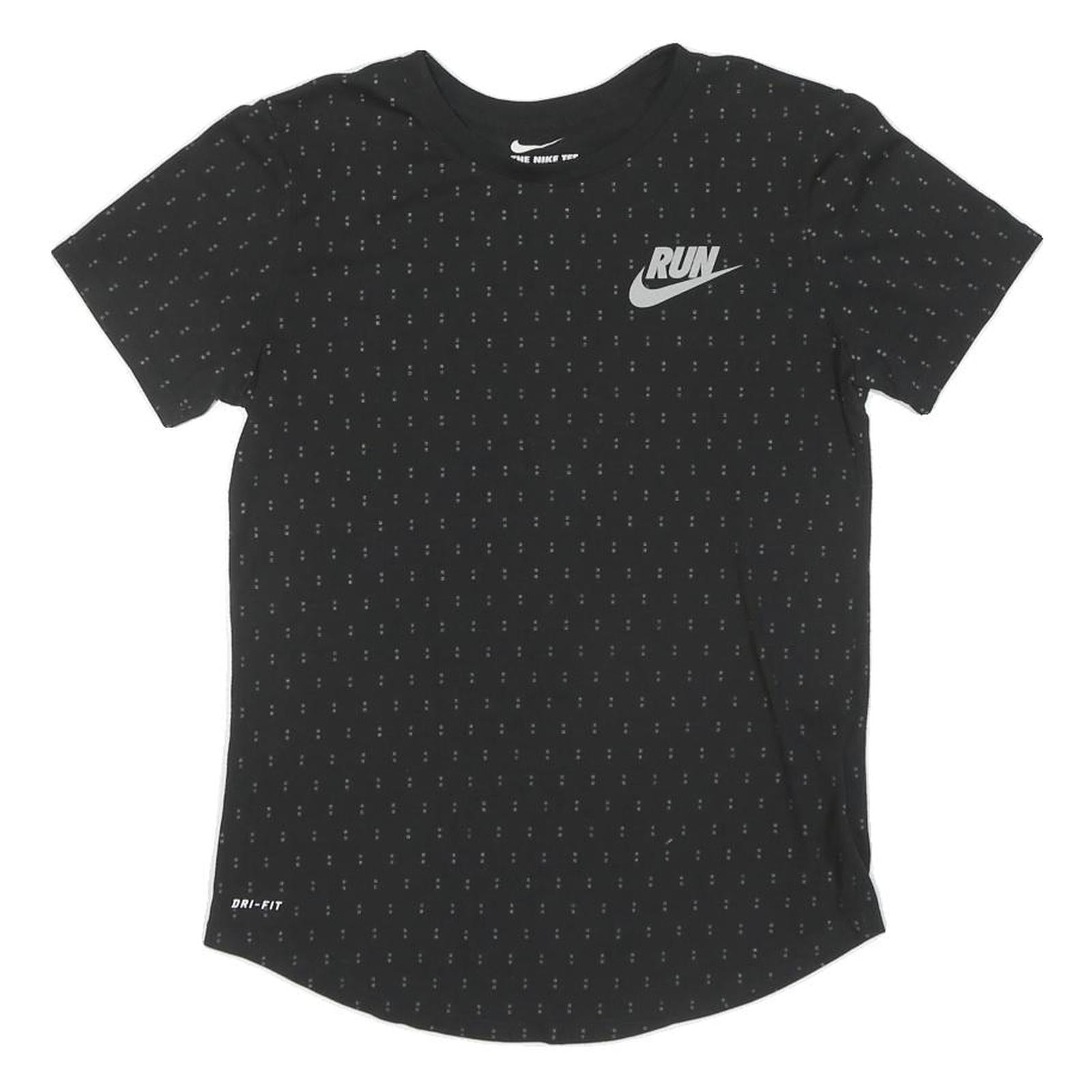 NIKE Womens Black Graphic T-Shirt S Short Sleeve Crew Neck Run Logo Refurbished - N/A refurbished available on Cerqular