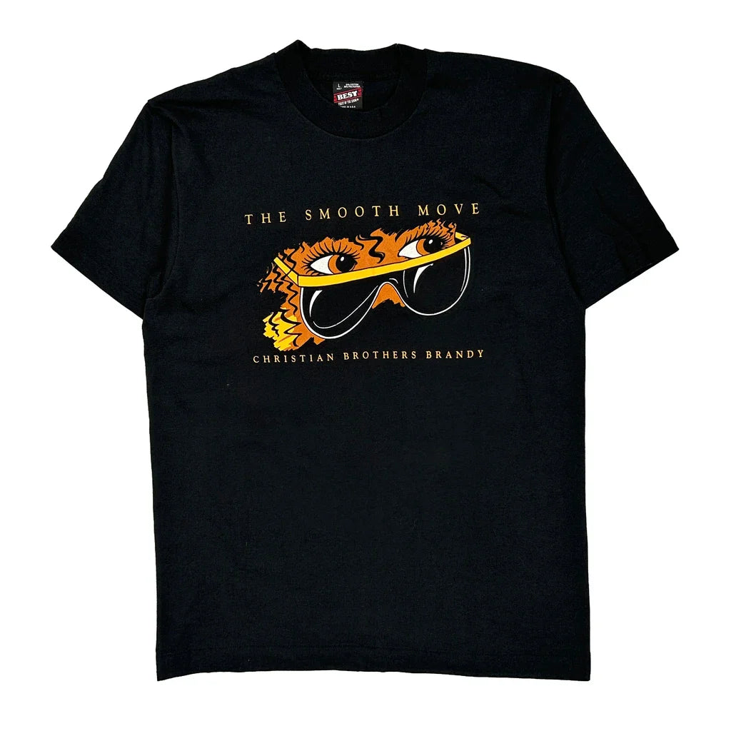 Christian Brothers Brandy Fruit Of The Loom Graphic T-Shirt - Large Black Cotton Blend Refurbished - Thrifted (note: this is a term often used to describe second- refurbished available on Cerqular