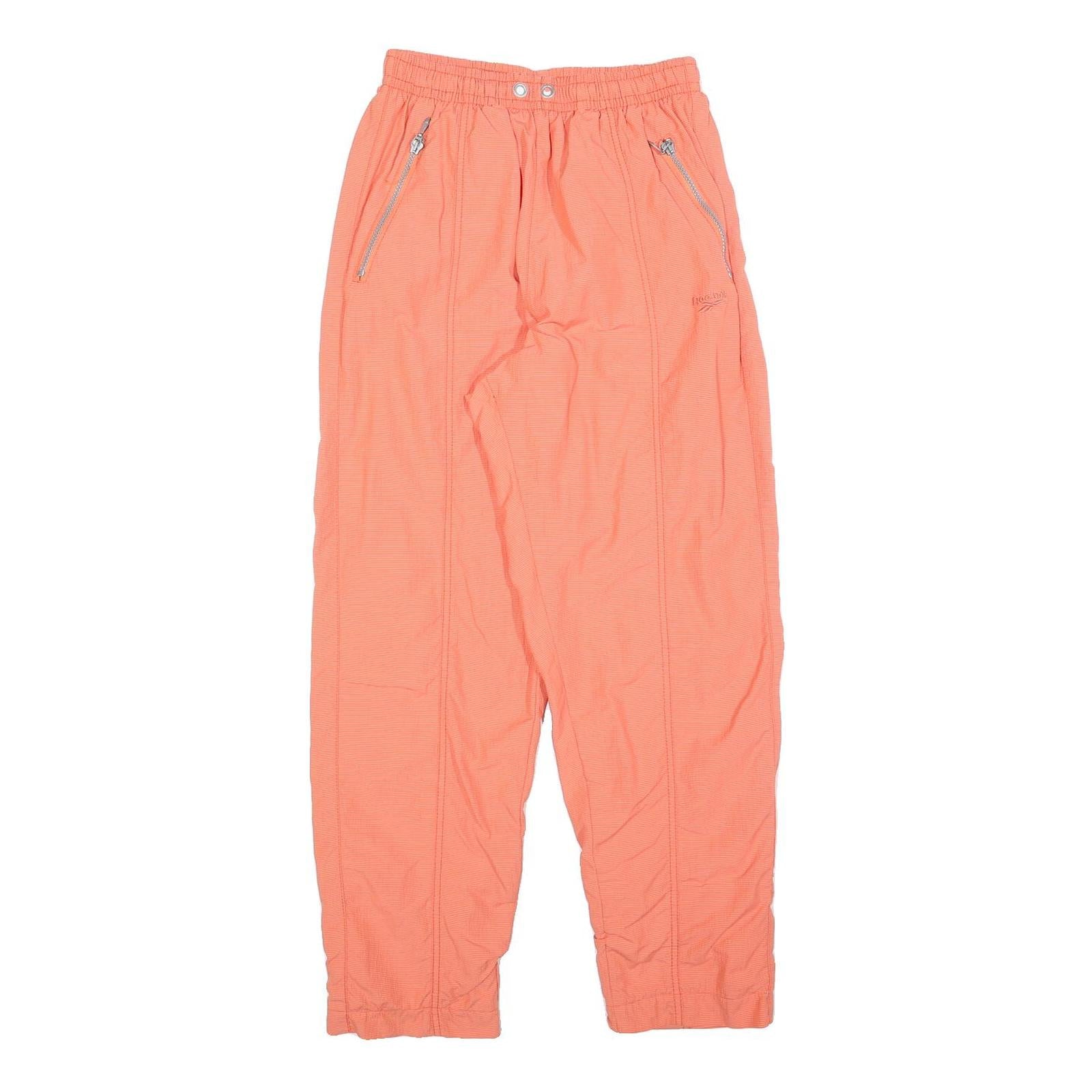 REEBOK Womens Joggers Coral S W25 L28 Zip Pockets Lightweight Polyester Refurbished - N/A refurbished available on Cerqular