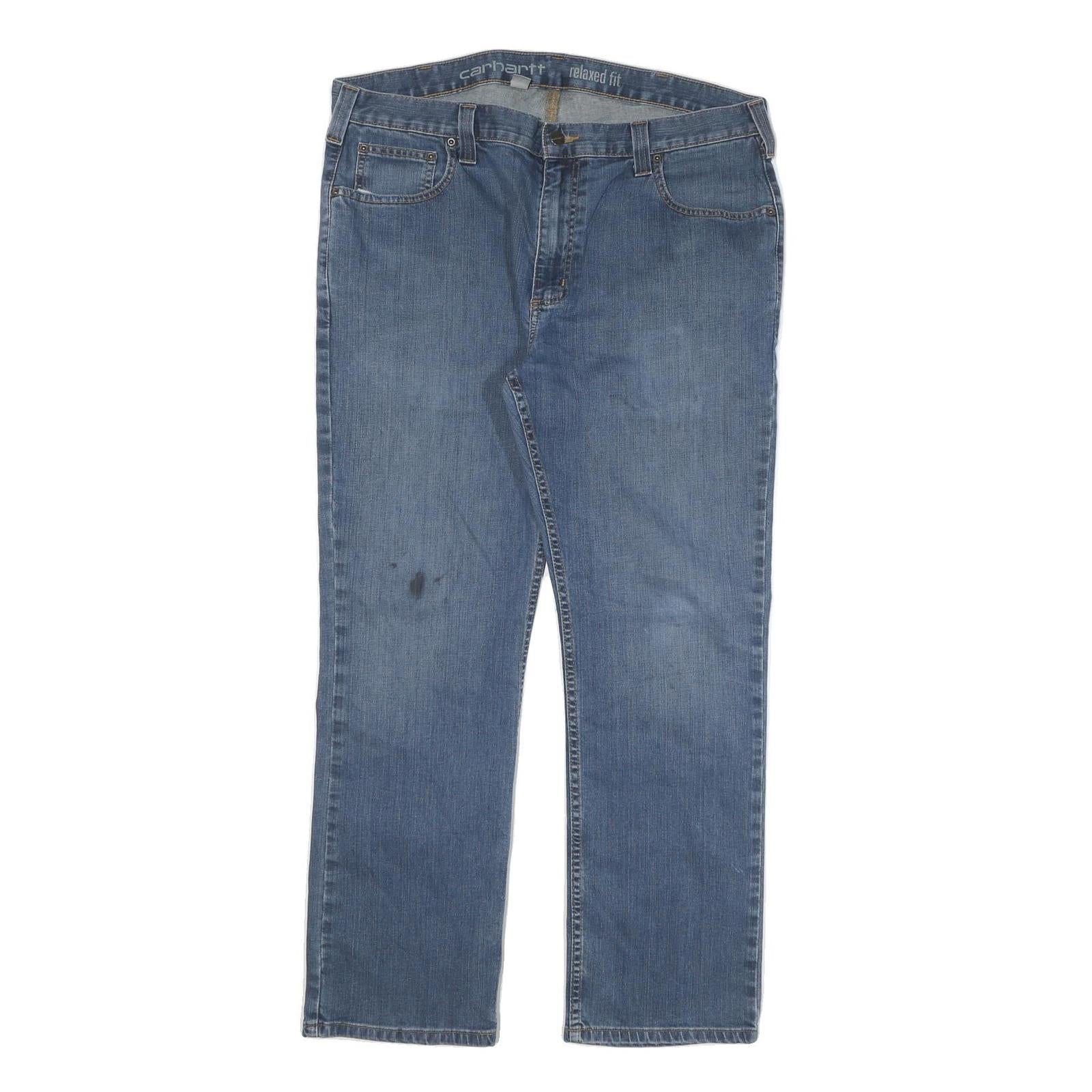 CARHARTT Mens Relaxed Fit Blue Denim Cotton Blend Jeans W38 L30 Zip Pockets Refurbished - N/A refurbished available on Cerqular