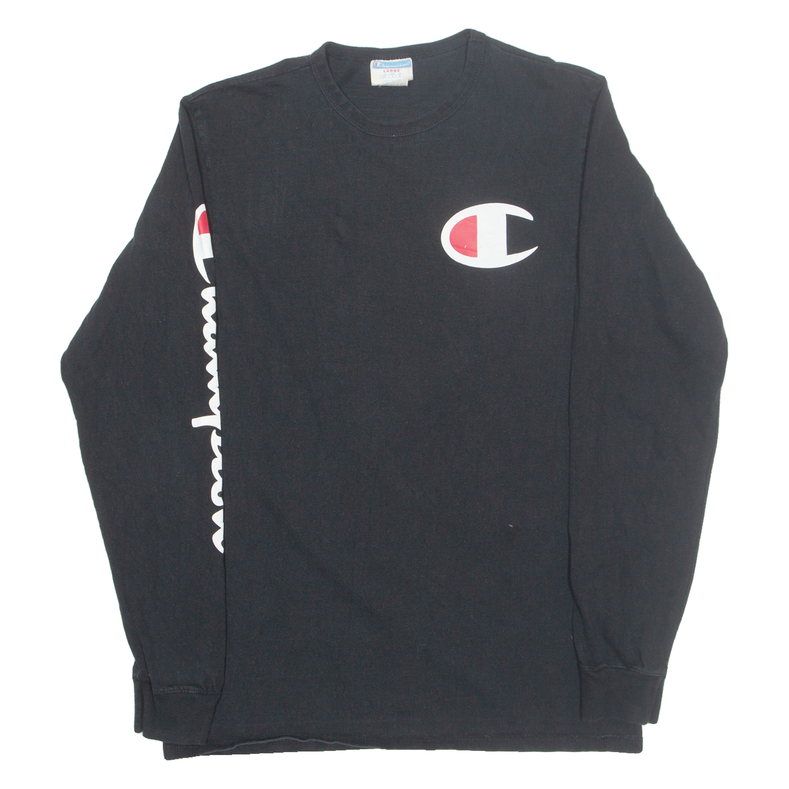 CHAMPION Mens T-Shirt Black Long Sleeve L Refurbished - N/A refurbished available on Cerqular