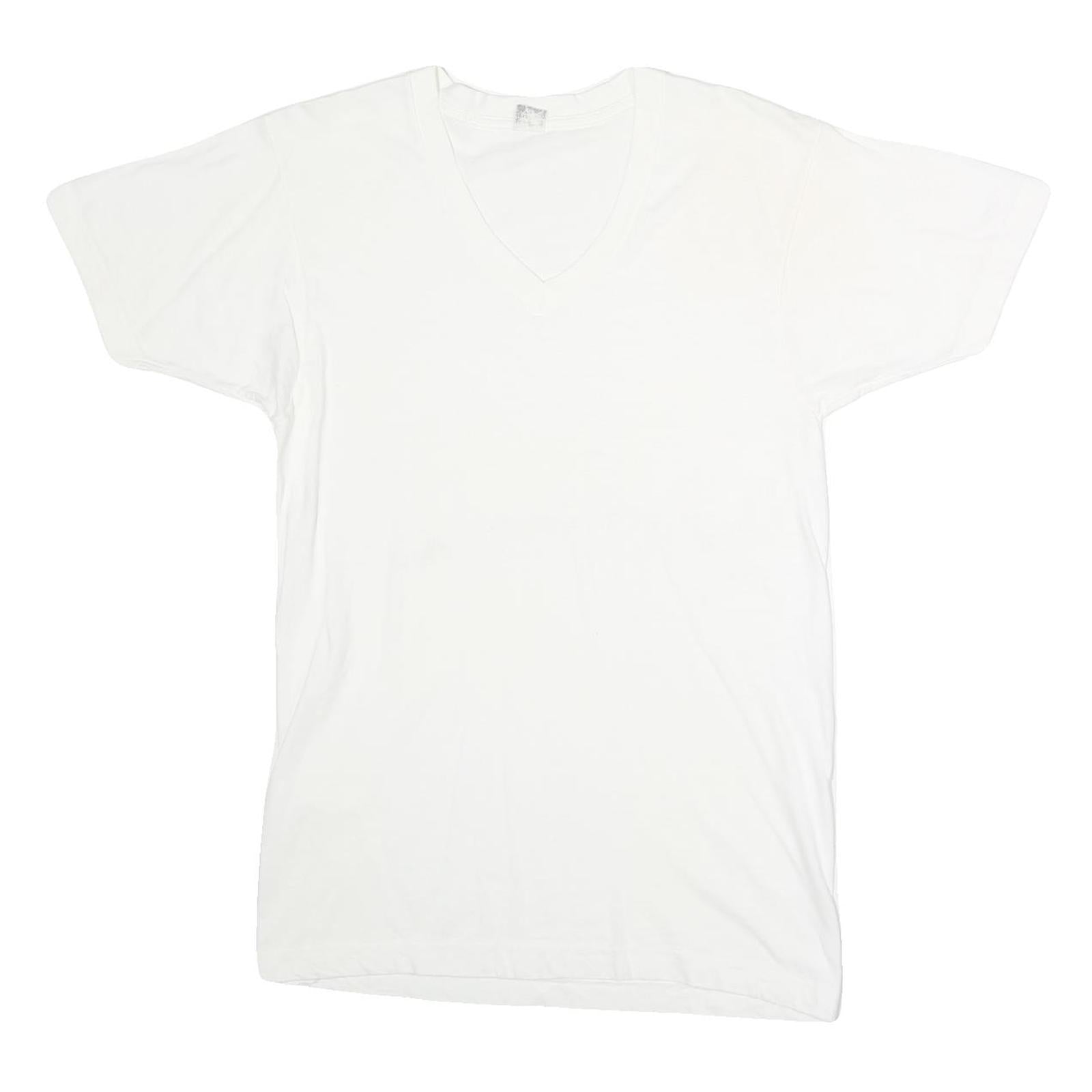 BVD Mens White Plain T-Shirt S Short Sleeve V-Neck Classic Comfort Basic Refurbished - N/A refurbished available on Cerqular