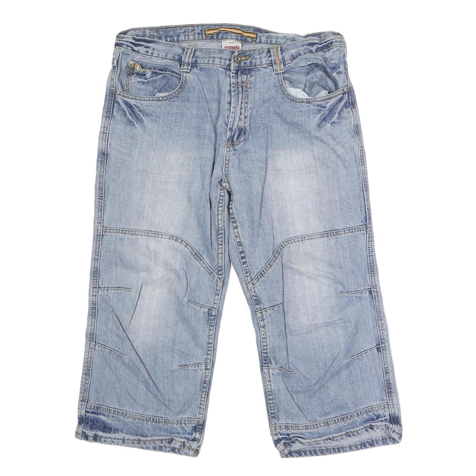 SOUTHERN Mens Shorts Blue Denim Casual M W36 Relaxed Fit Cotton Refurbished - N/A refurbished available on Cerqular