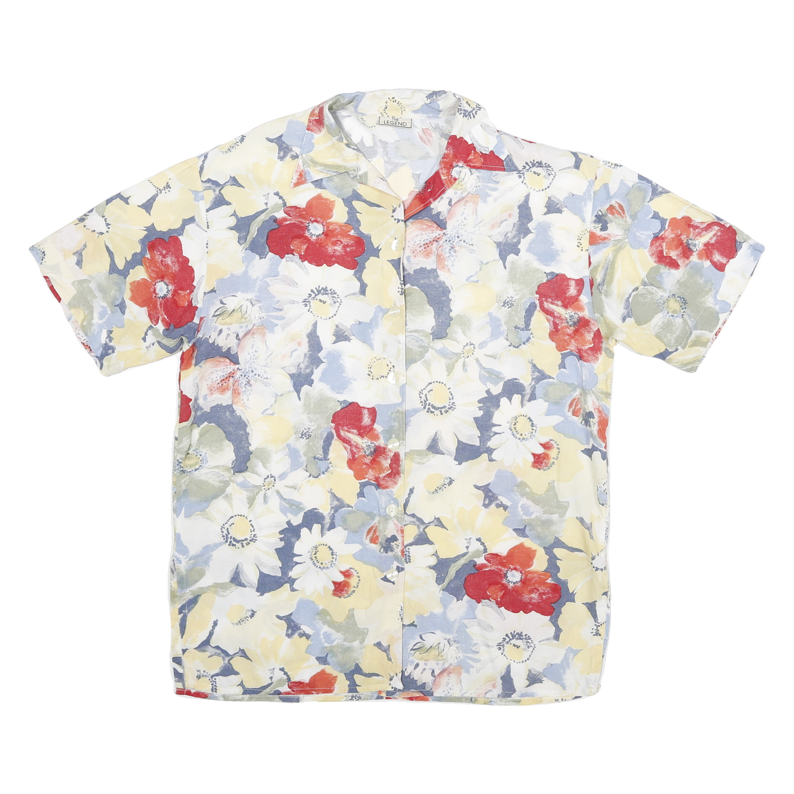 Buy THE LEGEND Womens Yellow & Red Floral Cotton Blend Shirt L Summer Casual Button Refurbished - $18.19 THE LEGEND Womens Yellow & Red Floral Cotton Blend Shirt L Summer Casual Button Refurbished - N/A refurbished available on Cerqular