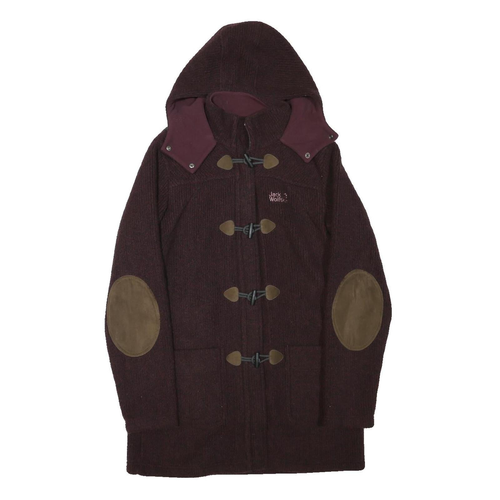 JACK WOLFSKIN Womens Maroon & Brown Outdoor Jacket UK 10 Polyester Blend Button Refurbished - N/A refurbished available on Cerqular