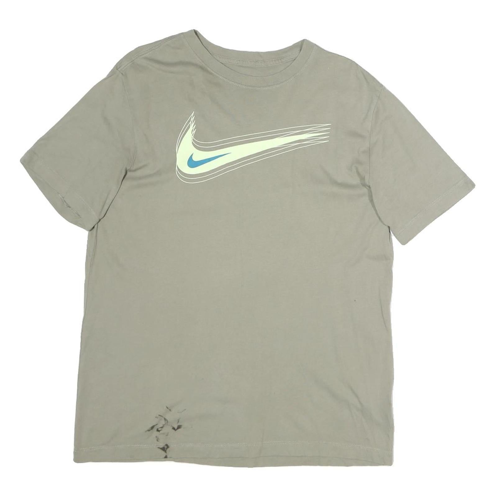 NIKE Mens Beige Graphic T-Shirt L Short Sleeve Crew Neck Cotton Jersey Casual Refurbished - N/A refurbished available on Cerqular