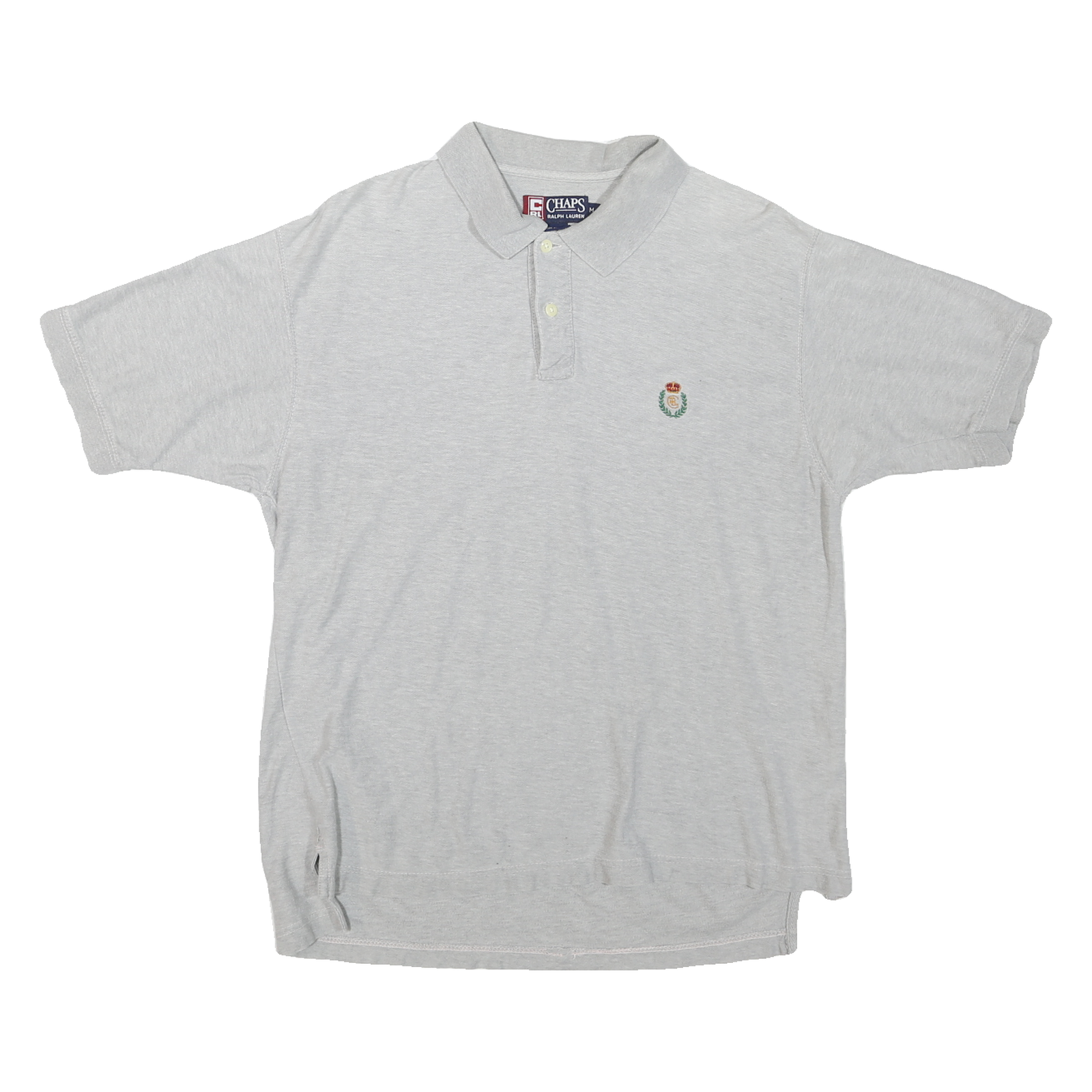CHAPS Mens Grey Polo Shirt M Cotton Blend Short Sleeve Embroidered Crest Refurbished - N/A refurbished available on Cerqular