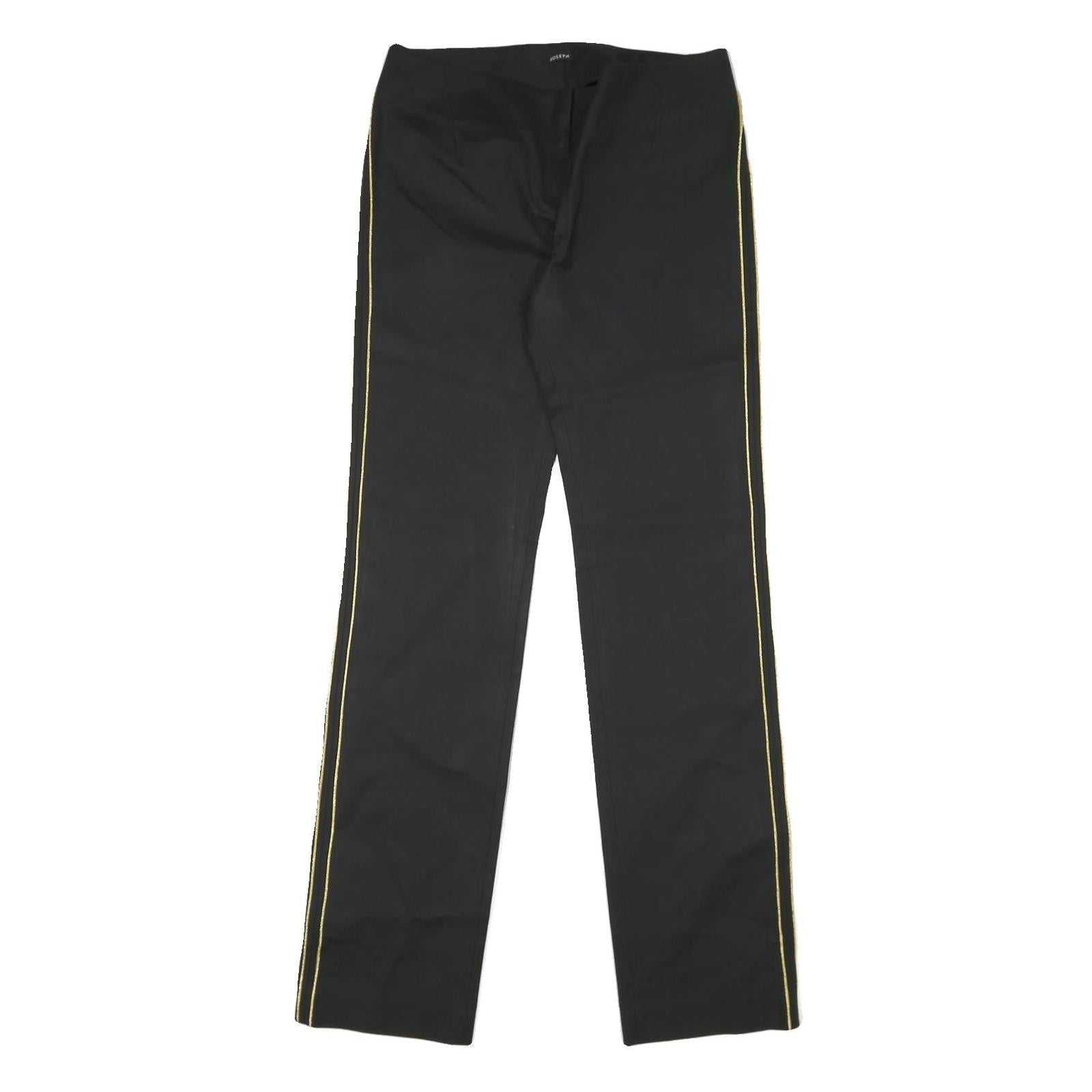 JOSEPH Womens Cotton Blend Black Regular Straight Trousers W31 L34 Zip Casual Refurbished - N/A refurbished available on Cerqular