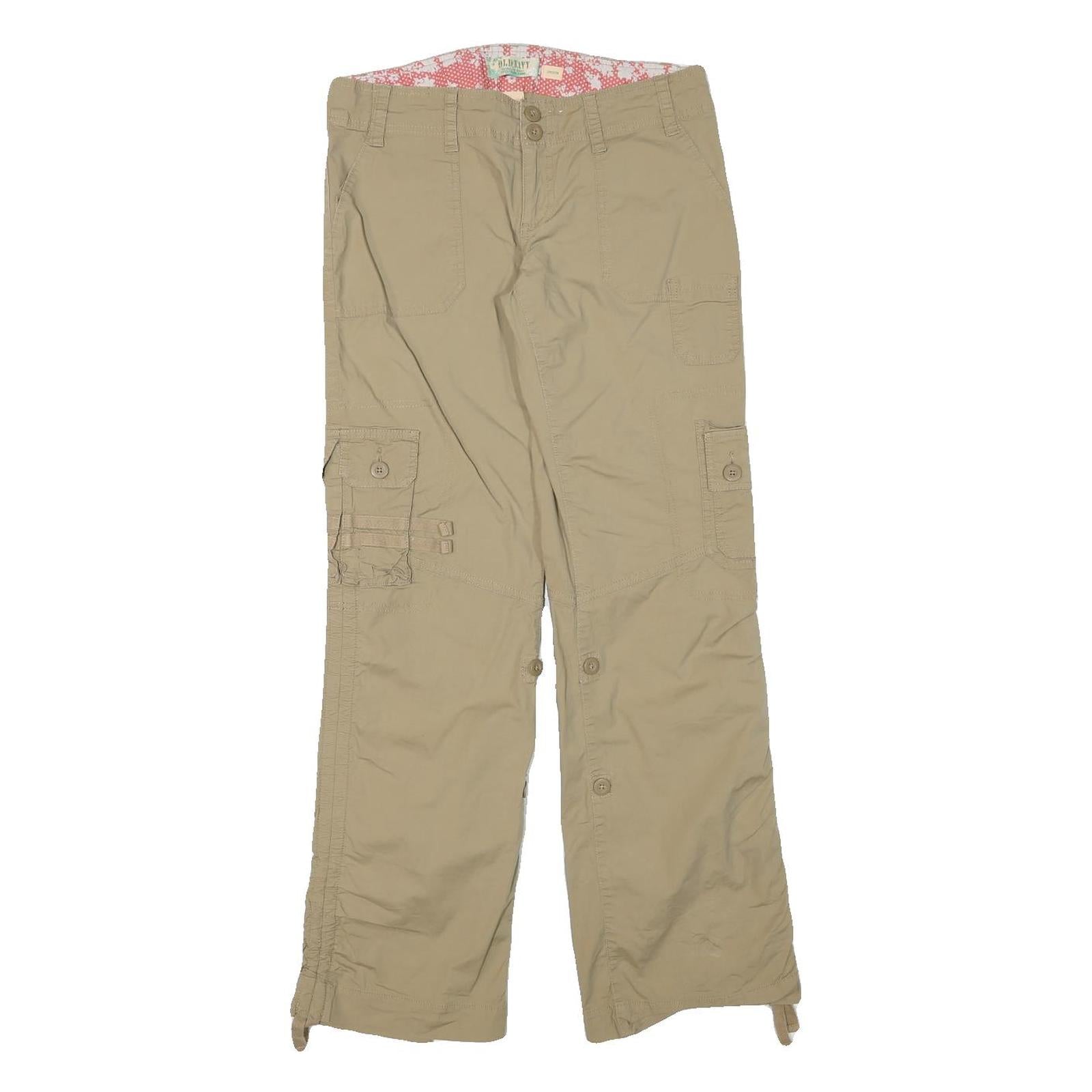 OLD NAVY Womens Regular Beige Cargo Trousers W31 L31 Cotton Blend Zip Pockets Refurbished - N/A refurbished available on Cerqular