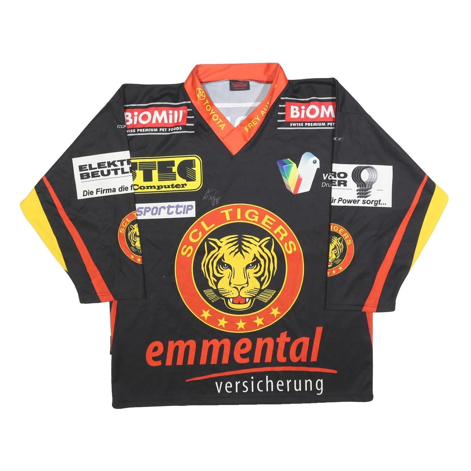 WUTHRICH Mens Black & Red SCL Tigers Hockey T-Shirt L Long Sleeve V-Neck Sports Refurbished - N/A refurbished available on Cerqular