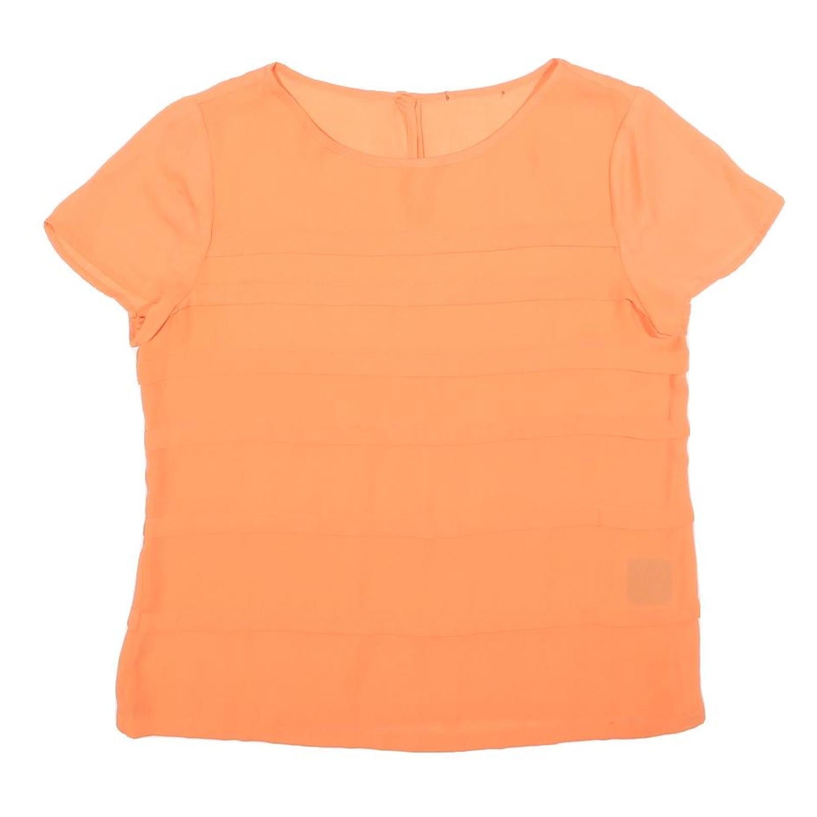 Womens Orange Basic Top Short Sleeve Round Neck Plain M Lightweight Summer Refurbished - N/A refurbished available on Cerqular