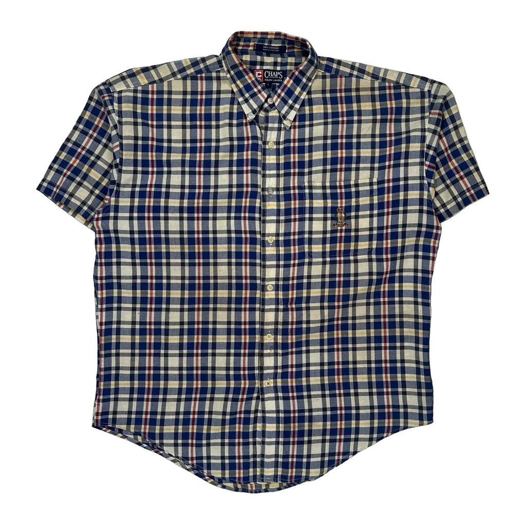 Buy Chaps Ralph Lauren Checked Short Sleeve Shirt - Large Multicoloured Cotton Refurbished - $37.51 Chaps Ralph Lauren Checked Short Sleeve Shirt - Large Multicoloured Cotton Refurbished - Thrifted (note: this is a term often used to describe second- refurbished available on Cerqular