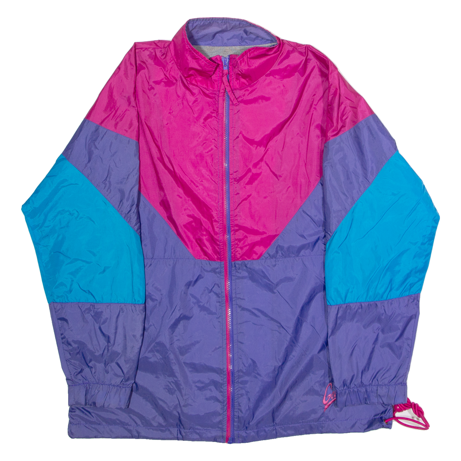 NORTHERN GETAWAY Mens Shell Jacket Purple Nylon 90s Colourblock L Refurbished - N/A refurbished available on Cerqular