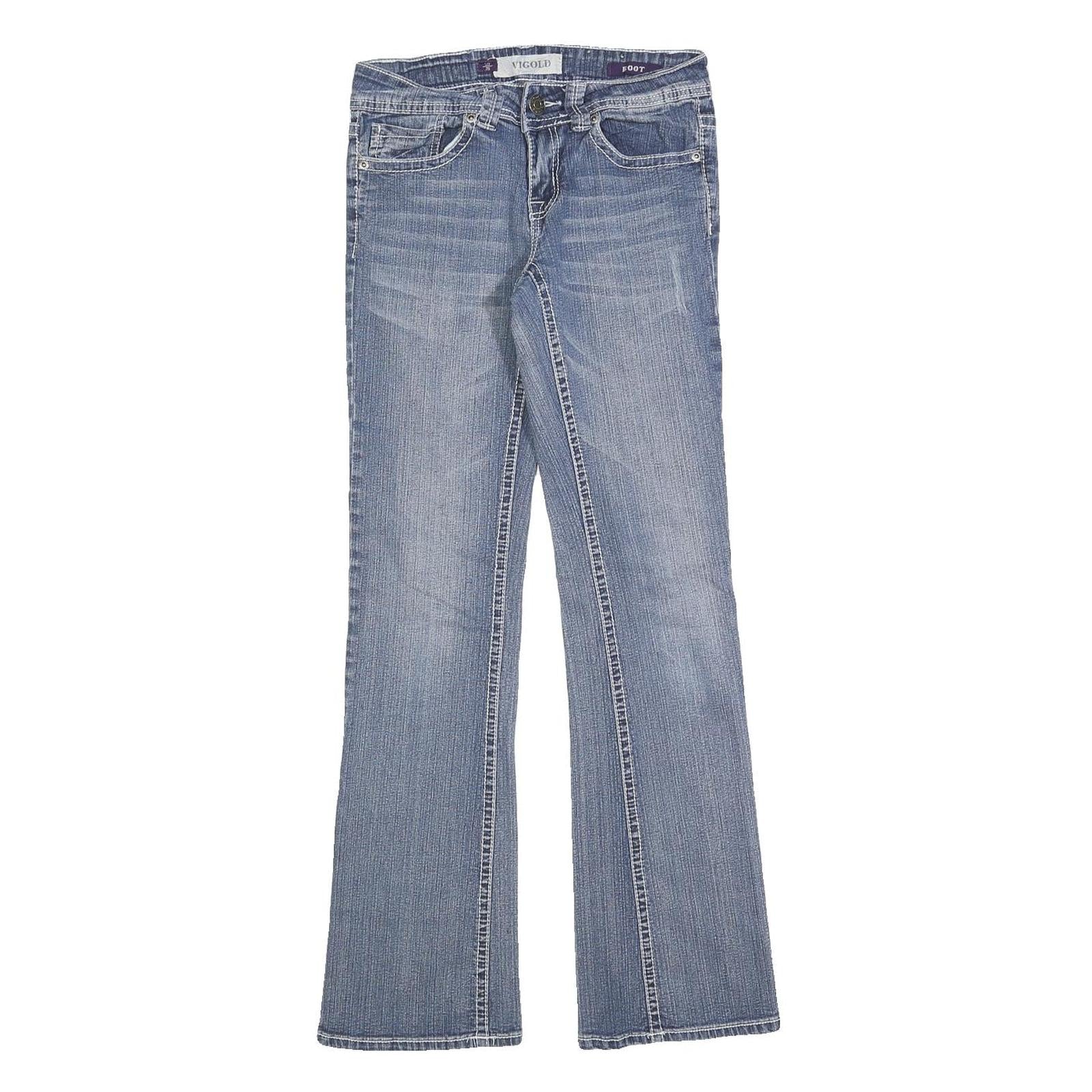 VIGOLD Womens Blue Slim Bootcut Denim Medium W26 L30 Embroidered Pockets Jeans Refurbished - N/A refurbished available on Cerqular