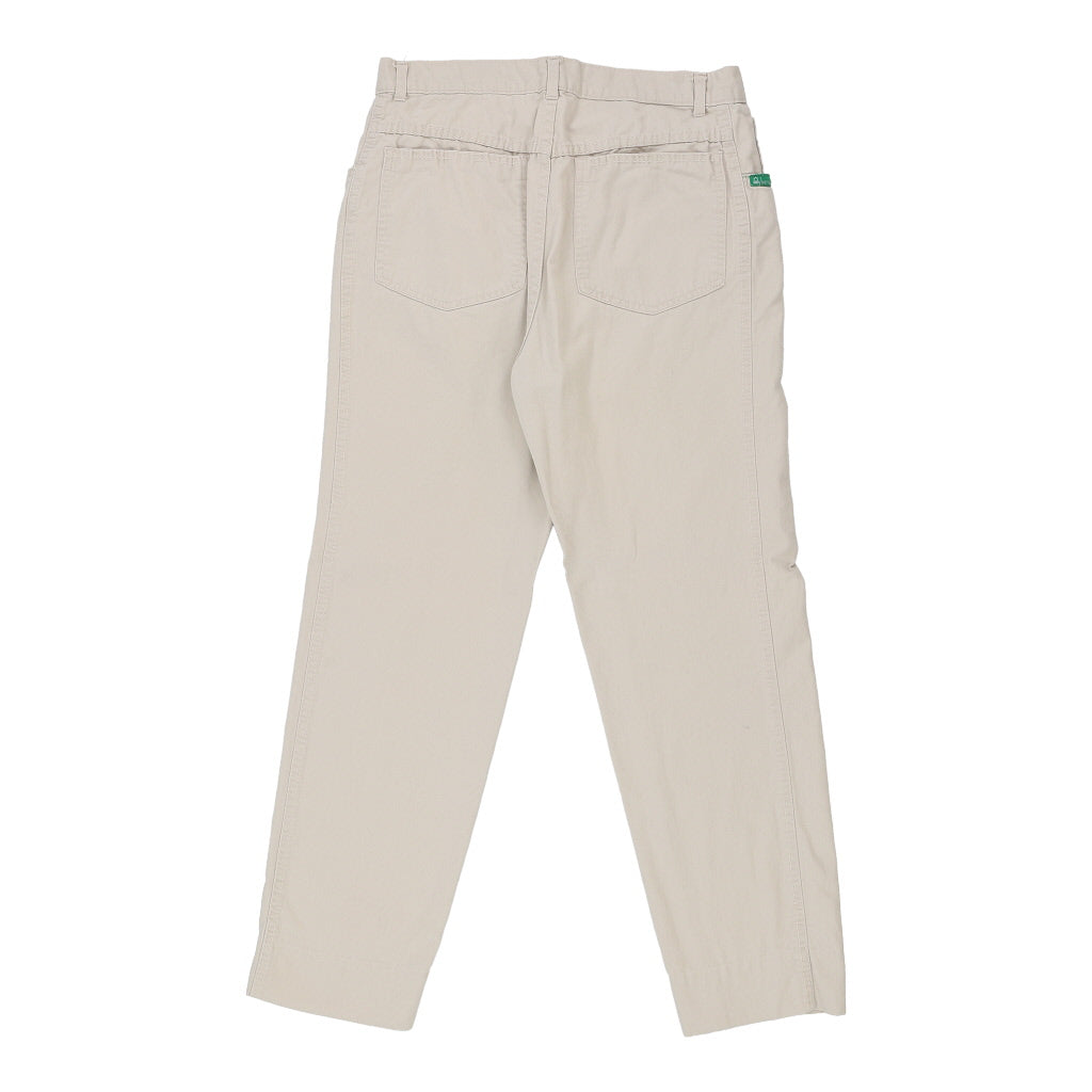 Benetton Trousers - 29W UK 10 Beige Cotton Refurbished - Thrifted (note: this is a term often used to describe second- refurbished available on Cerqular