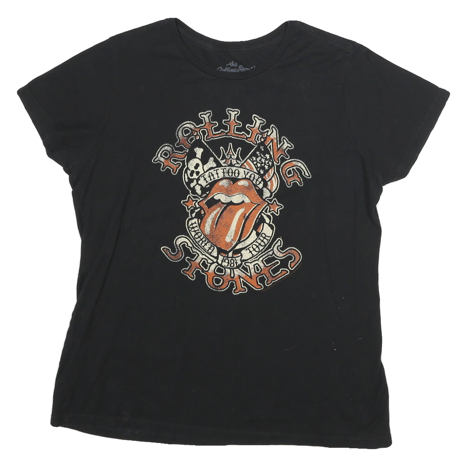 ROLLING STONES Womens Black Graphic T-Shirt 2XL Short Sleeve Round Neck Band Refurbished - N/A refurbished available on Cerqular