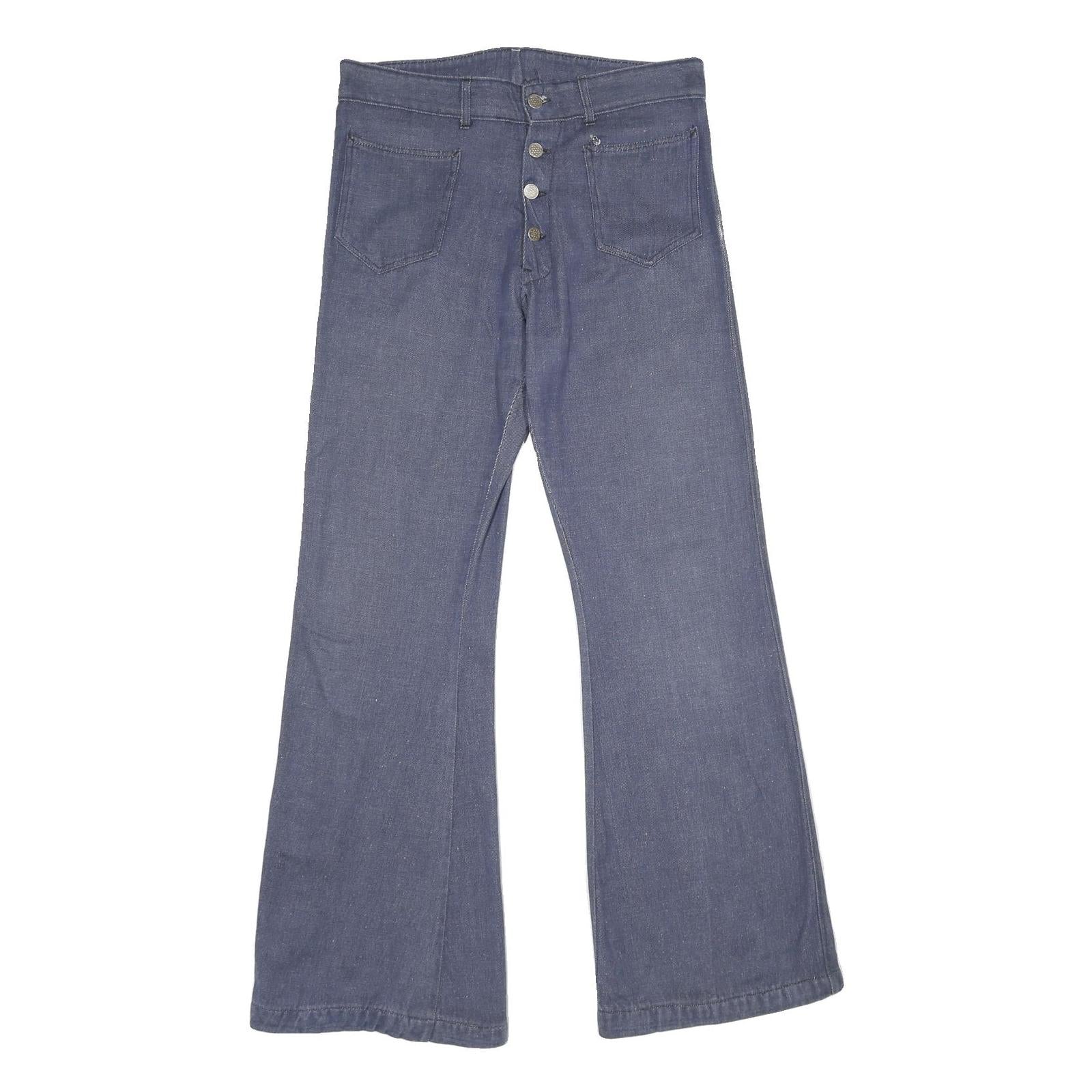 Womens Blue Regular Fit Flared Denim Cotton Blend Jeans W30 L34 Button Closure Refurbished - N/A refurbished available on Cerqular