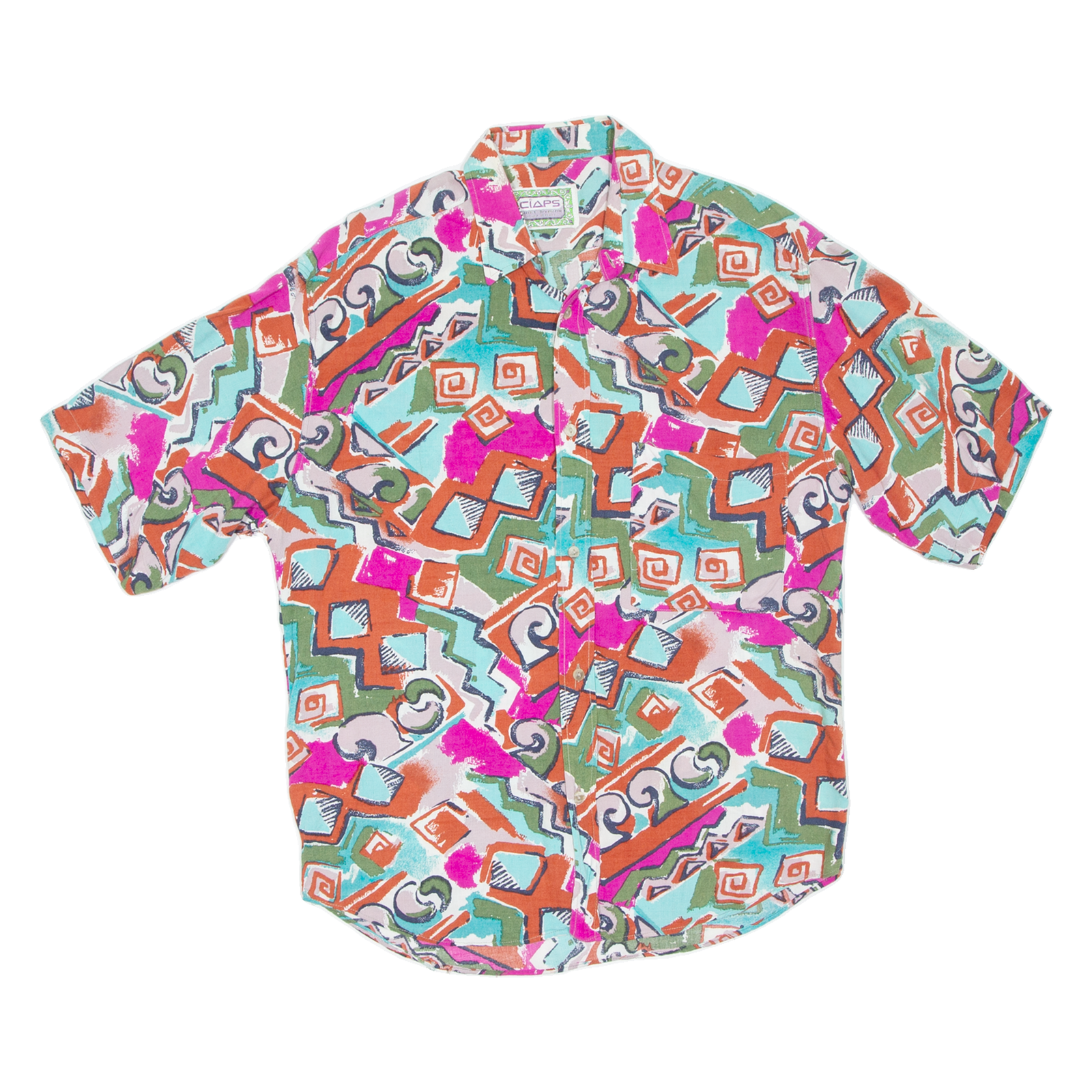 CLAPS Mens Shirt Pink Crazy Pattern M Refurbished - N/A refurbished available on Cerqular